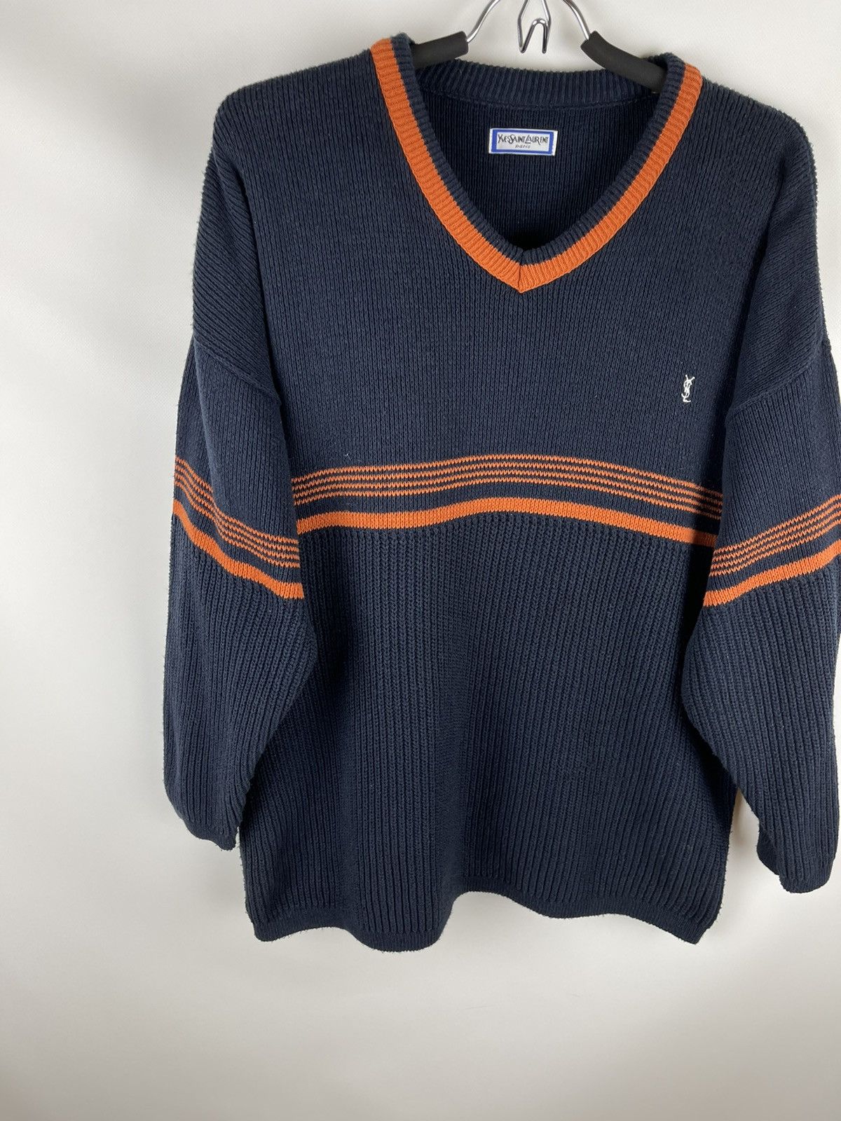 Vintage Yves saint Laurent vintage 80 90s navy striped orange sweat Size US M / EU 48-50 / 2 - 5 Thumbnail