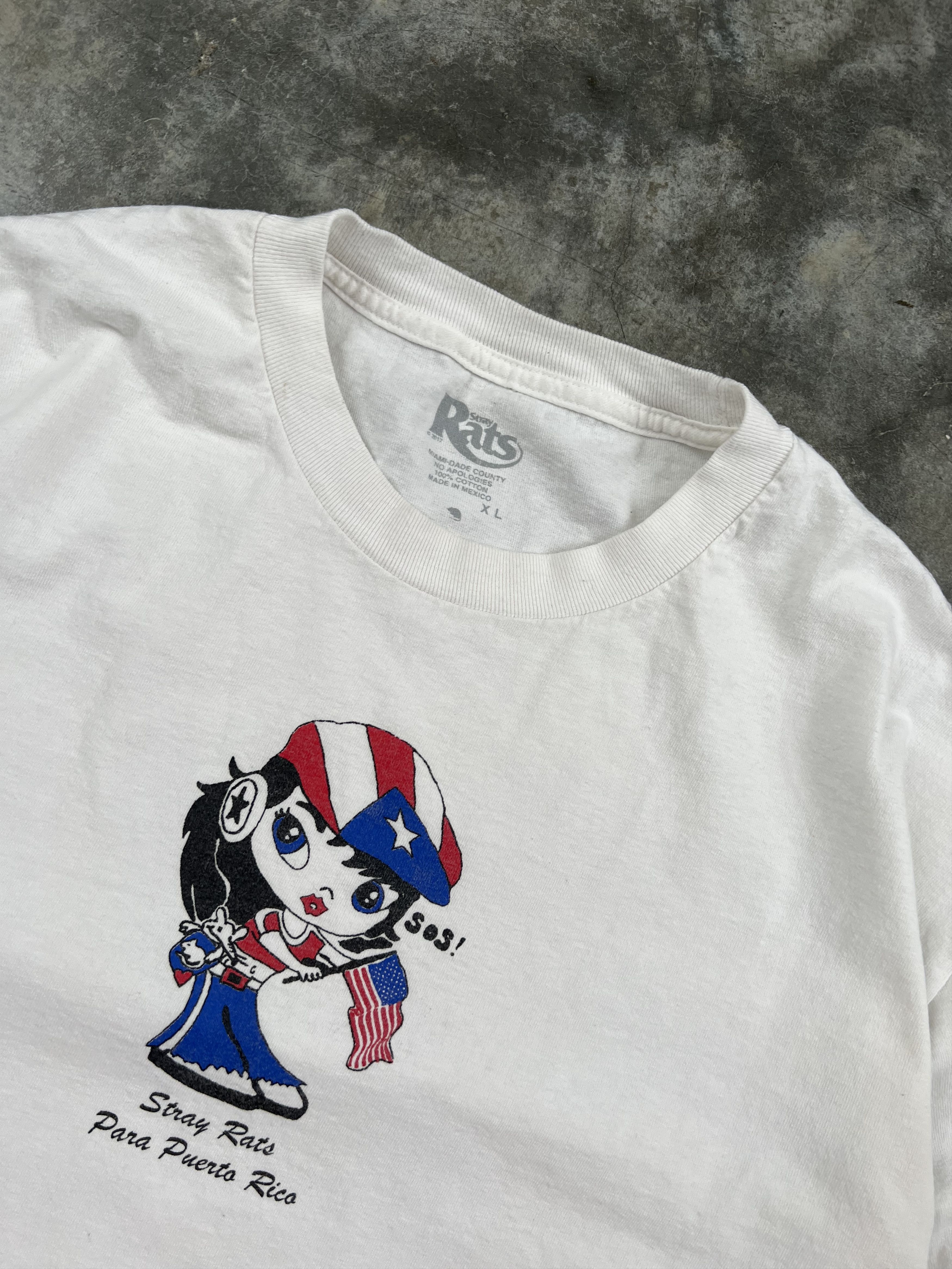 Stray Rats Stray Rats Puerto Rico SOS! Girl Center Tee White XL Size US XL / EU 56 / 4 - 3 Thumbnail