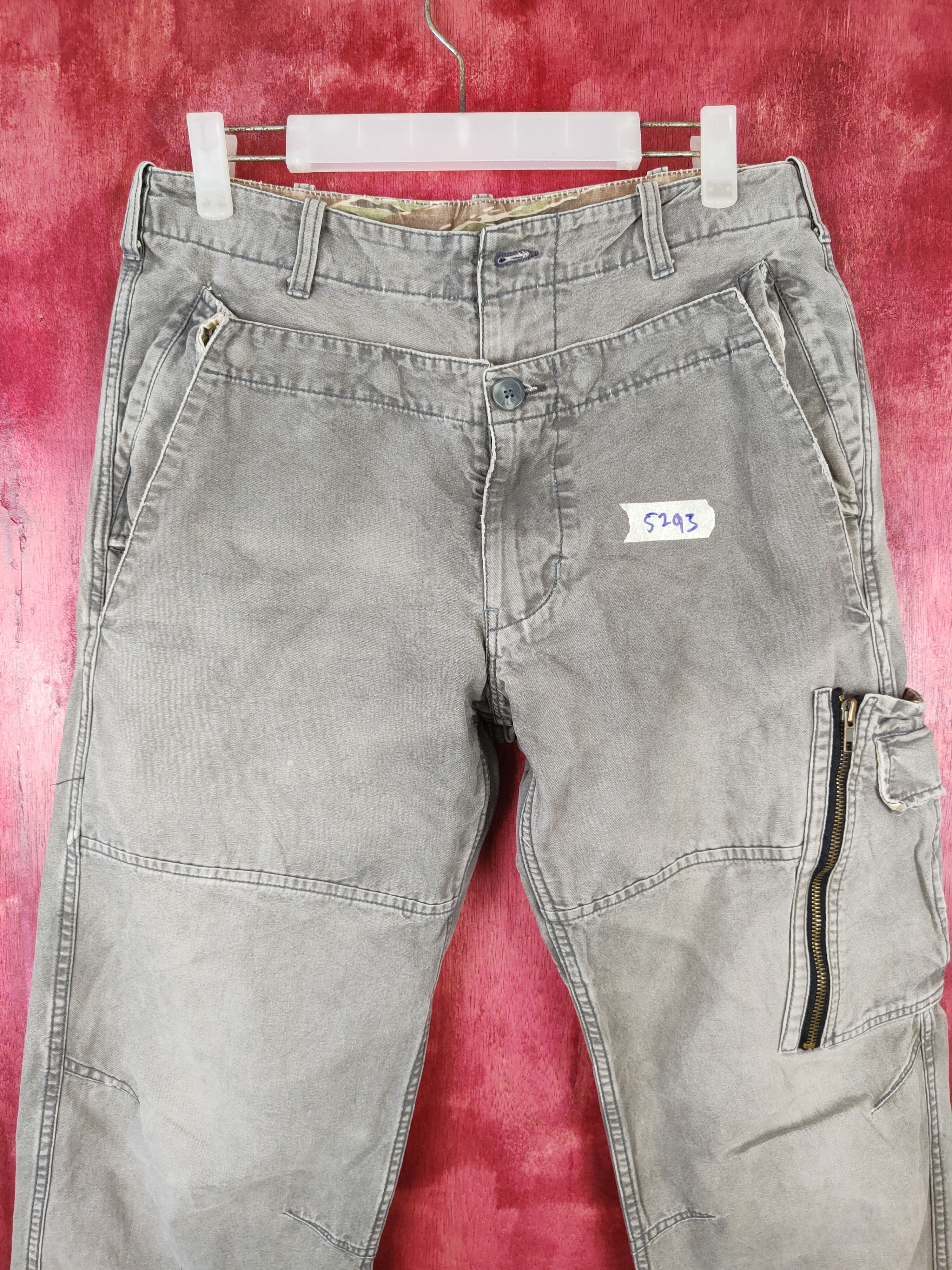 Japanese Brand Smooth Gray Multi Pocket Tactical Cargo Pants #5293 Size US 30 / EU 46 - 2 Thumbnail