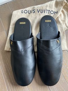 Leather sandals Louis Vuitton x Supreme Black size 9 US in Leather