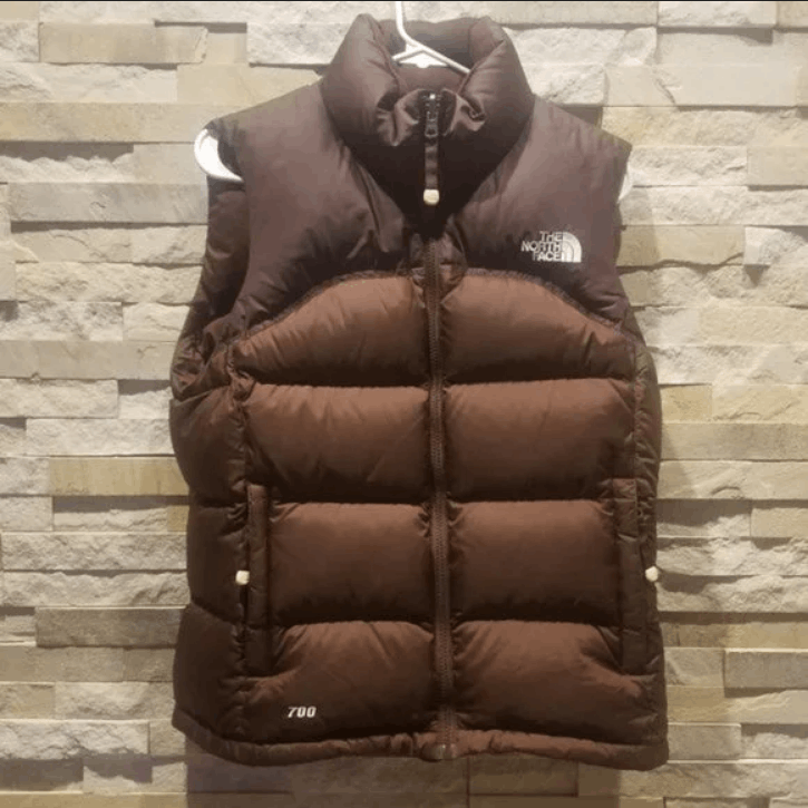 image of The North Face North Face Small Womens Nuptse Brown Puffer Vest Jacket