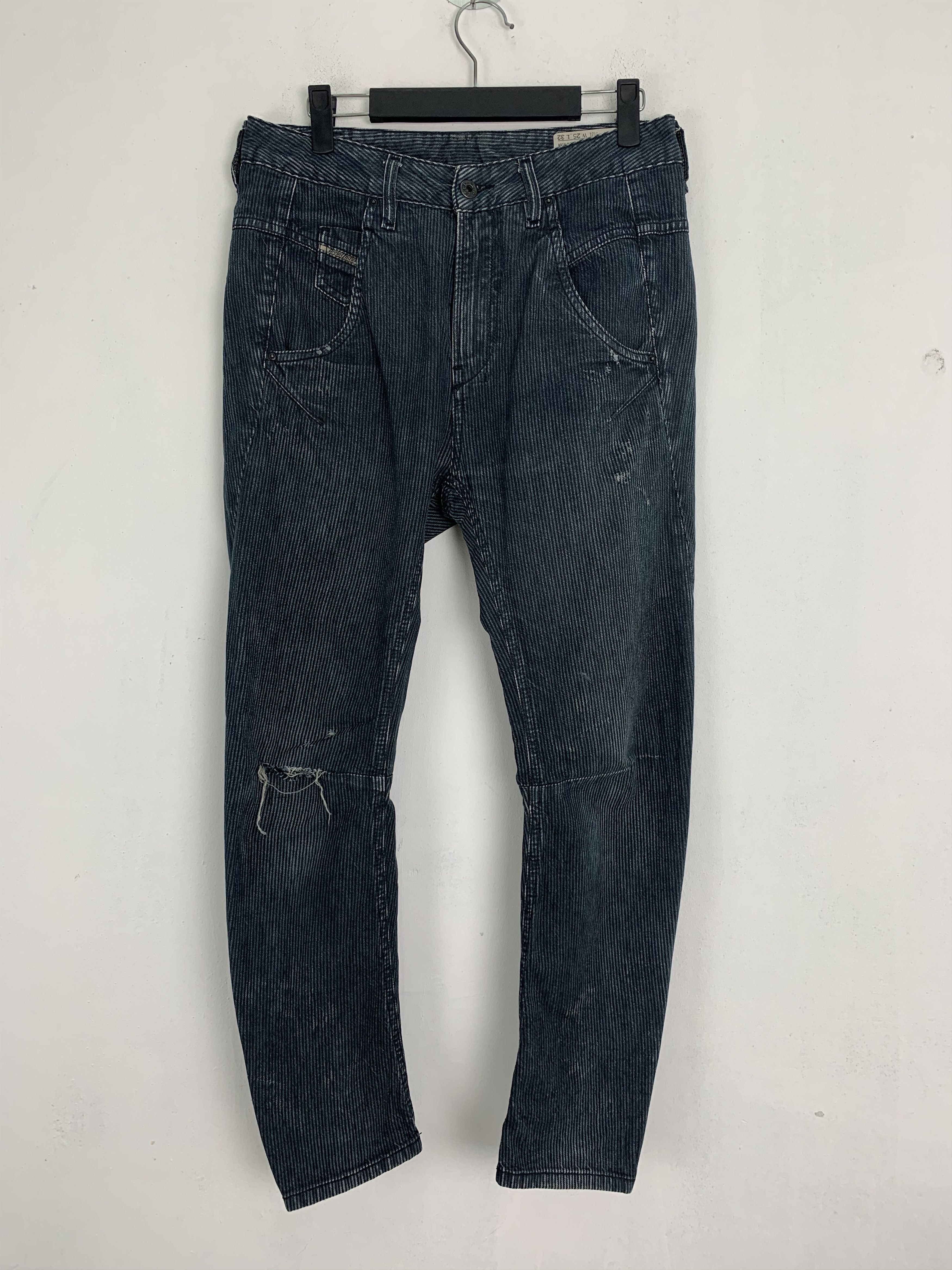 image of Diesel Distressed Denim Streetwear Over The Stripes in Denim Blue, Men's (Size 29)