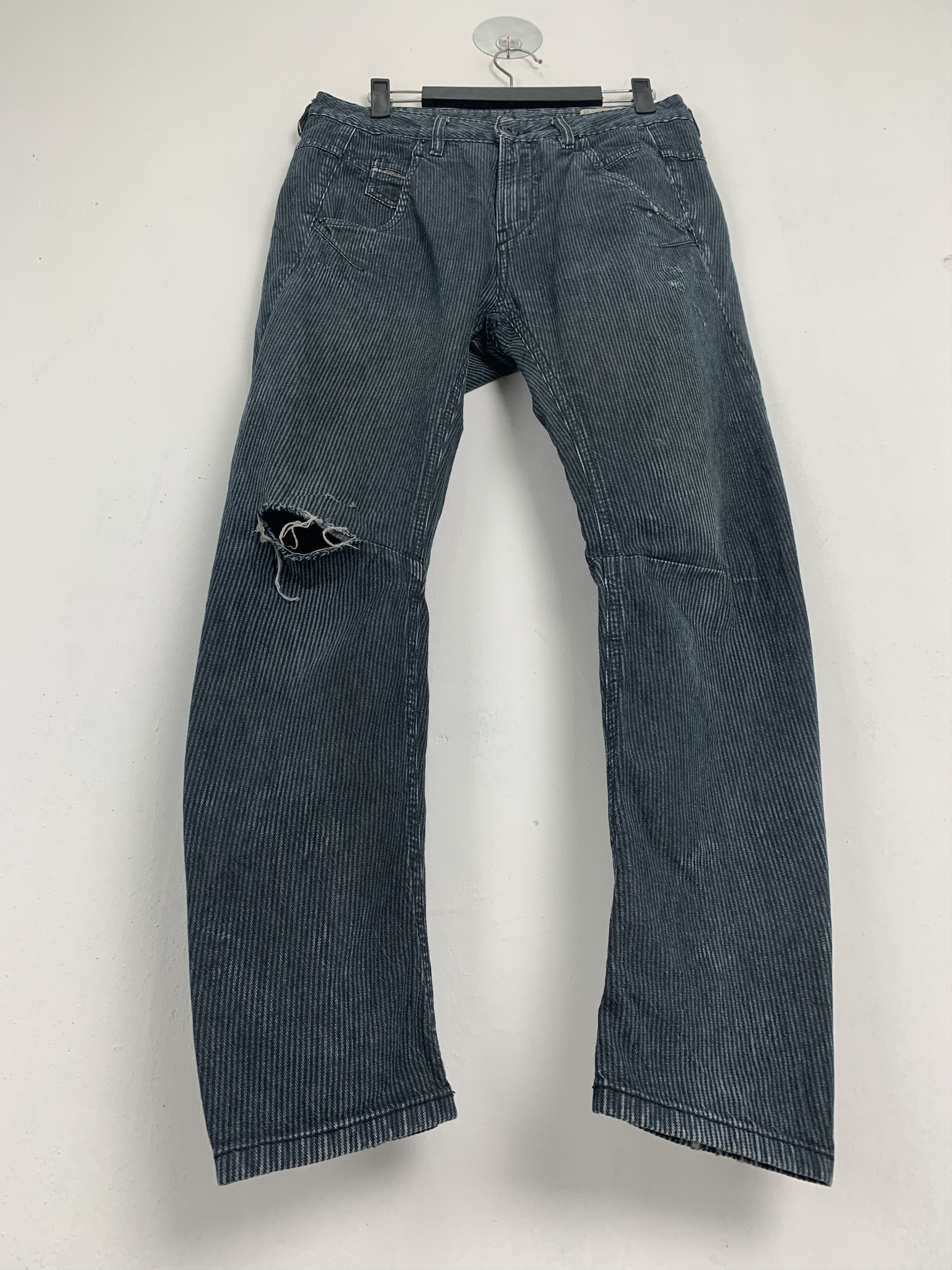 Diesel Diesel Distressed Denim Streetwear Over The Stripes Size US 29 - 9 Thumbnail