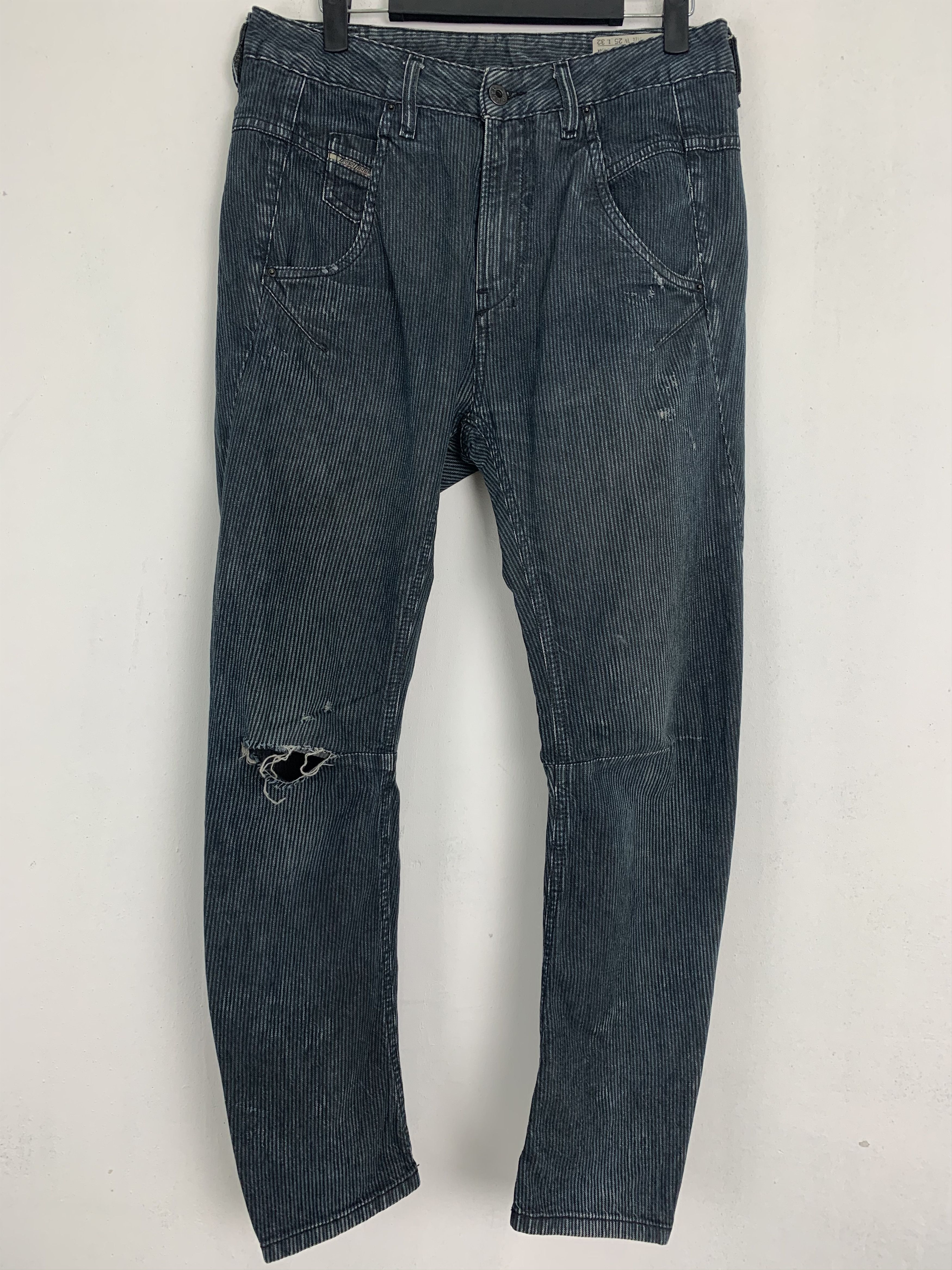 Diesel Diesel Distressed Denim Streetwear Over The Stripes Size US 29 - 3 Thumbnail
