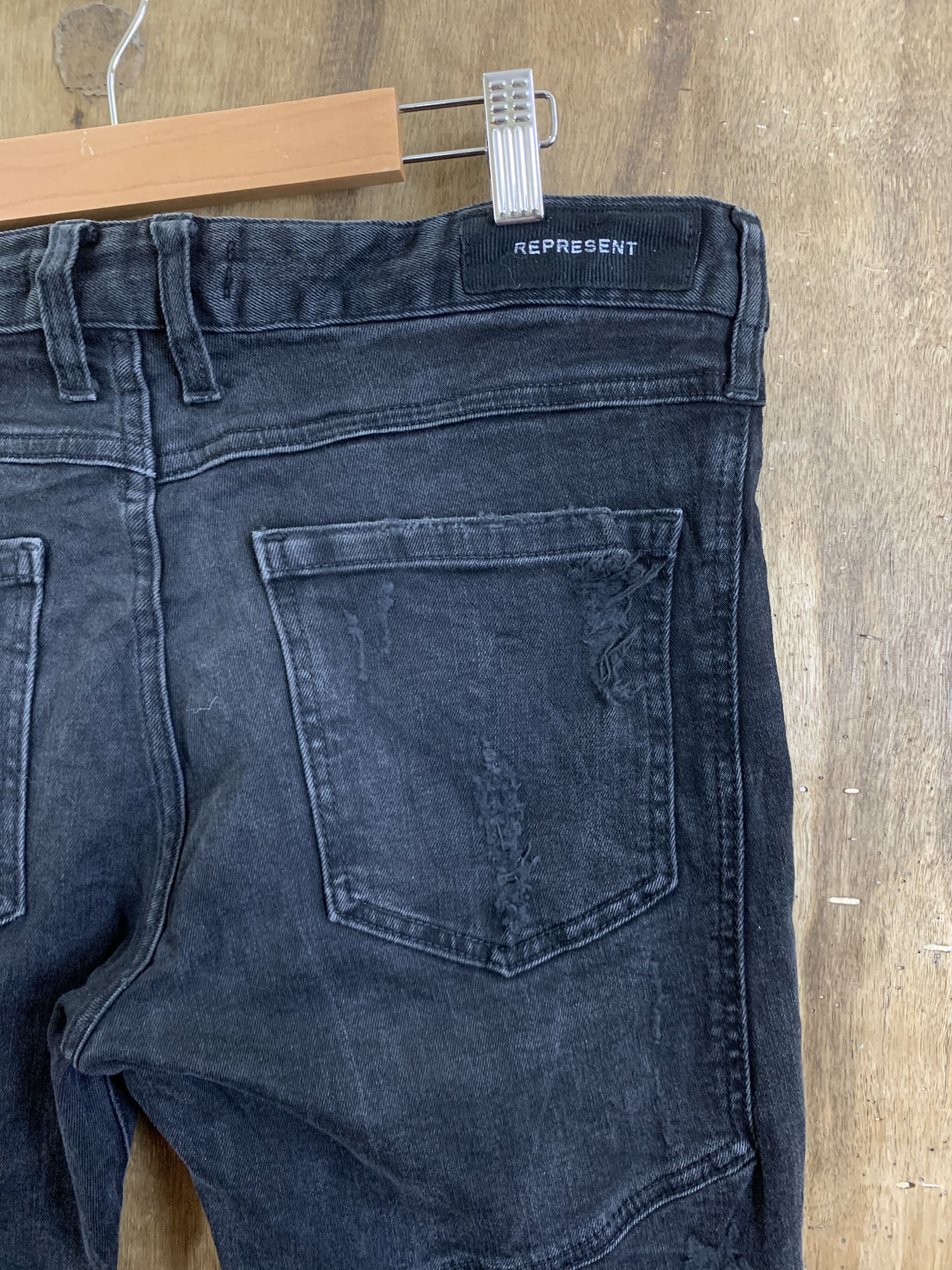 Represent Clo. Bikers Jeans Destroy Distressed Jet Black Multipocket Size US 32 / EU 48 - 14 Thumbnail