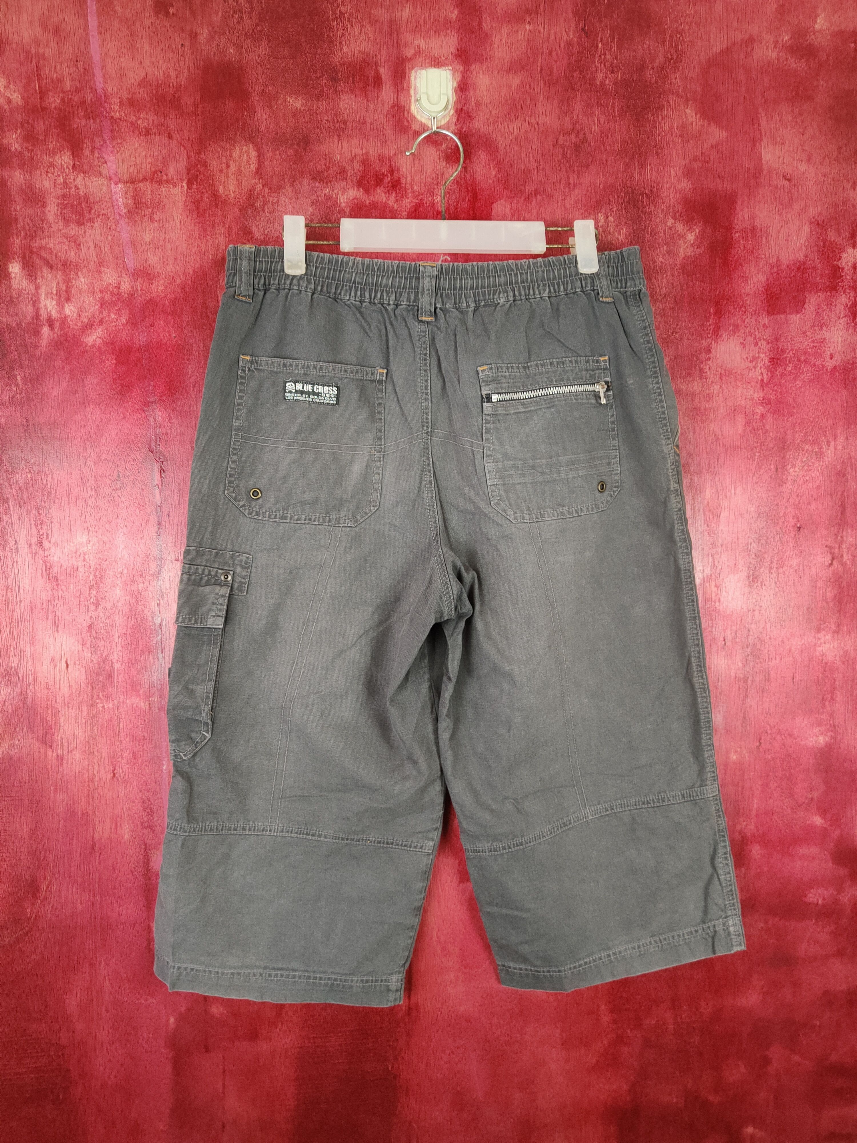 Japanese Brand Blue Cross skull Gray Multi Pocket Short Pants #5304 Size US 32 / EU 48 - 6 Thumbnail