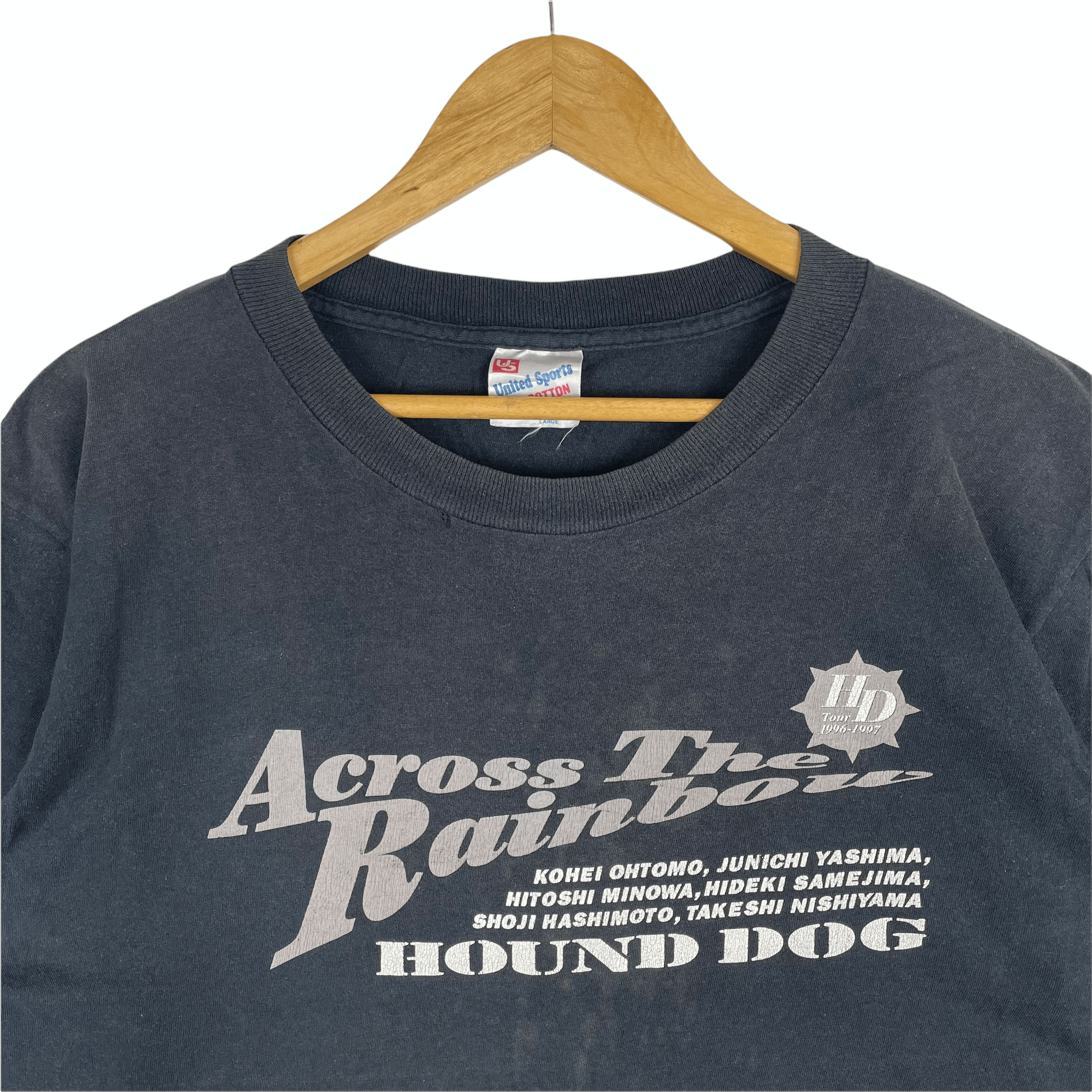 Band Tees Vintage 90s HOUND DOG Across The Rainbow Japan Band T Shirt Size US L / EU 52-54 / 3 - 2 Thumbnail