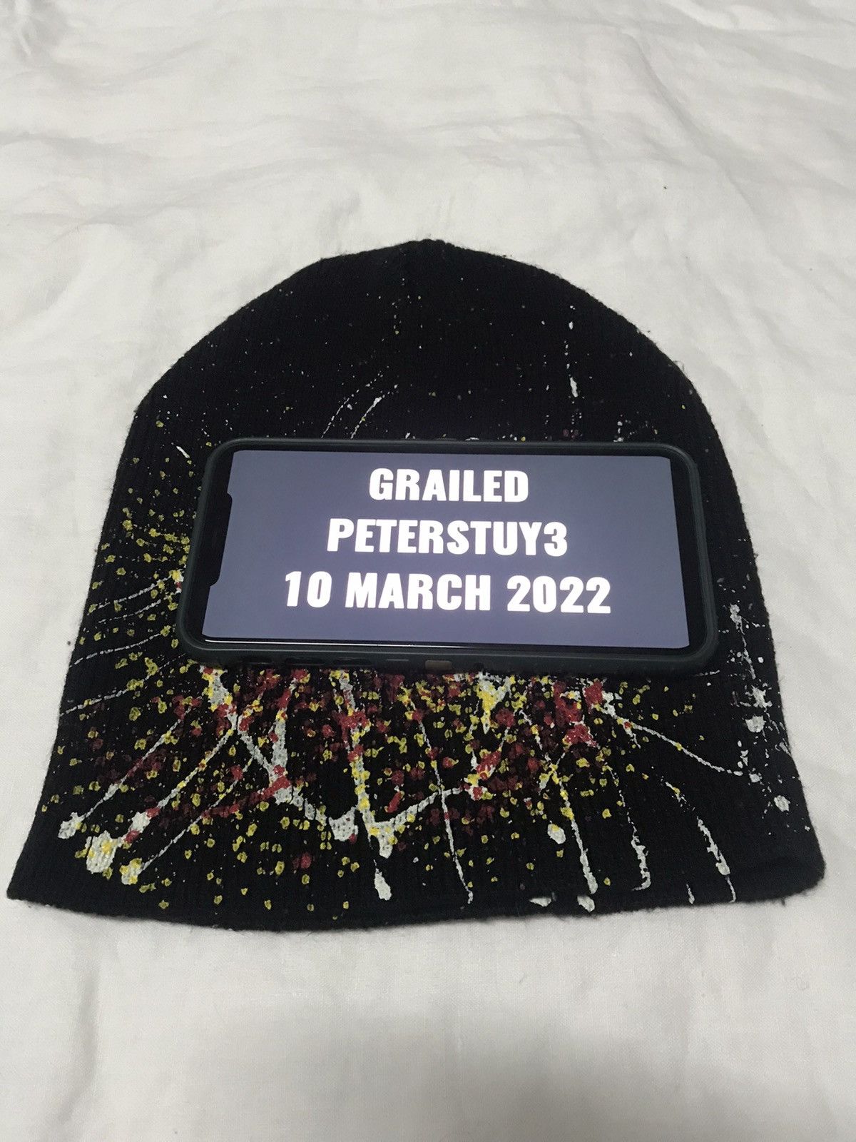 Vintage Vintage Paint splash beanie nice design Size ONE SIZE - 4 Thumbnail
