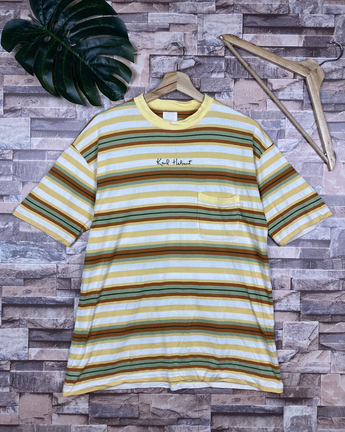 City Streets KARL HELMUT STRIPE POCKET TEE T-SHIRT #T9-3 Size US M / EU 48-50 / 2 - 1 Thumbnail