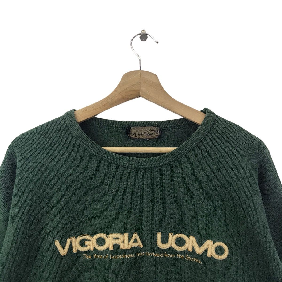 Vintage VIGORIA UOMO Embroidered Logo Green Sweatshirt Size US L / EU 52-54 / 3 - 2 Thumbnail