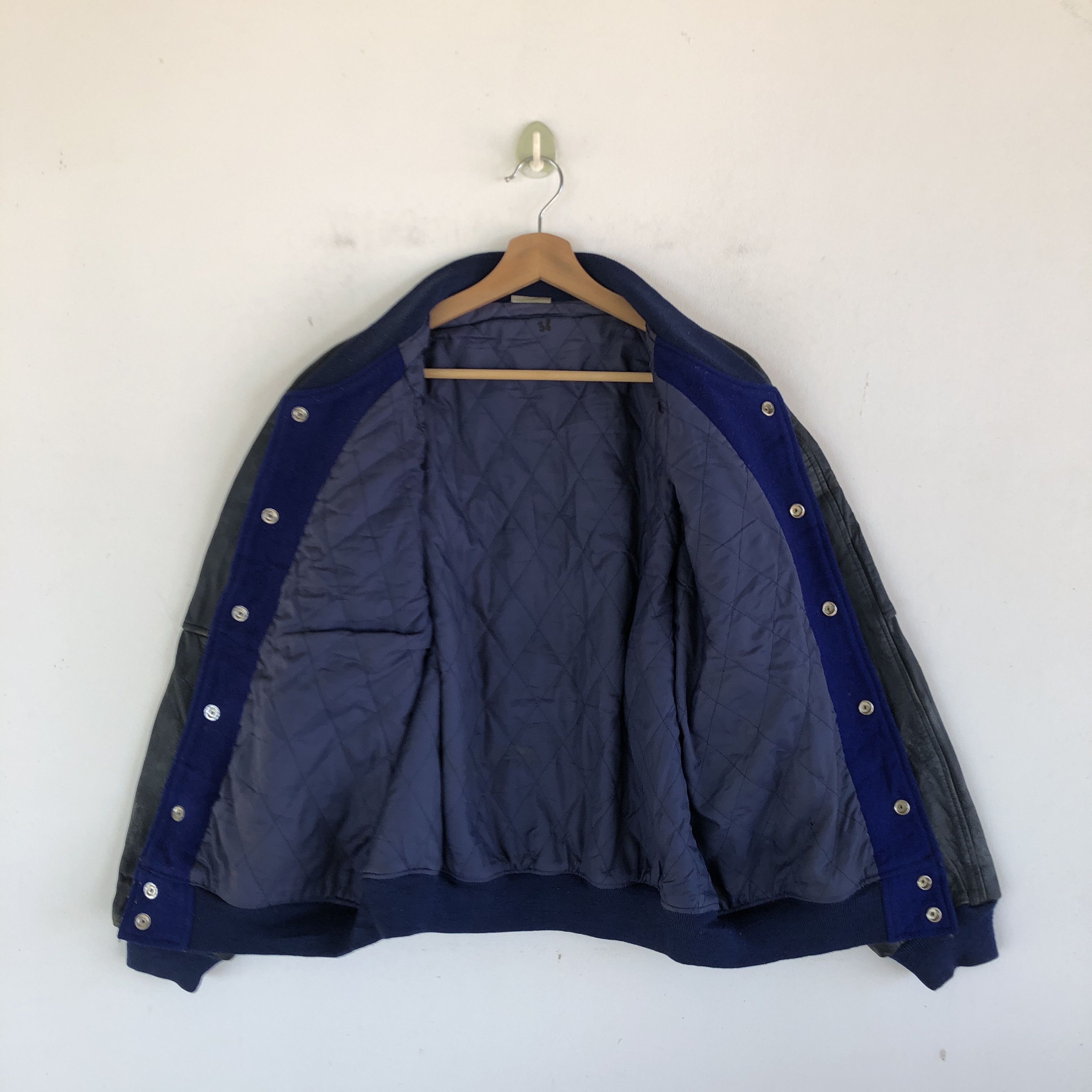 Vintage Honey Bee Racing Team Varsity Jacket Leather Wool Jacket Size US M / EU 48-50 / 2 - 11 Thumbnail