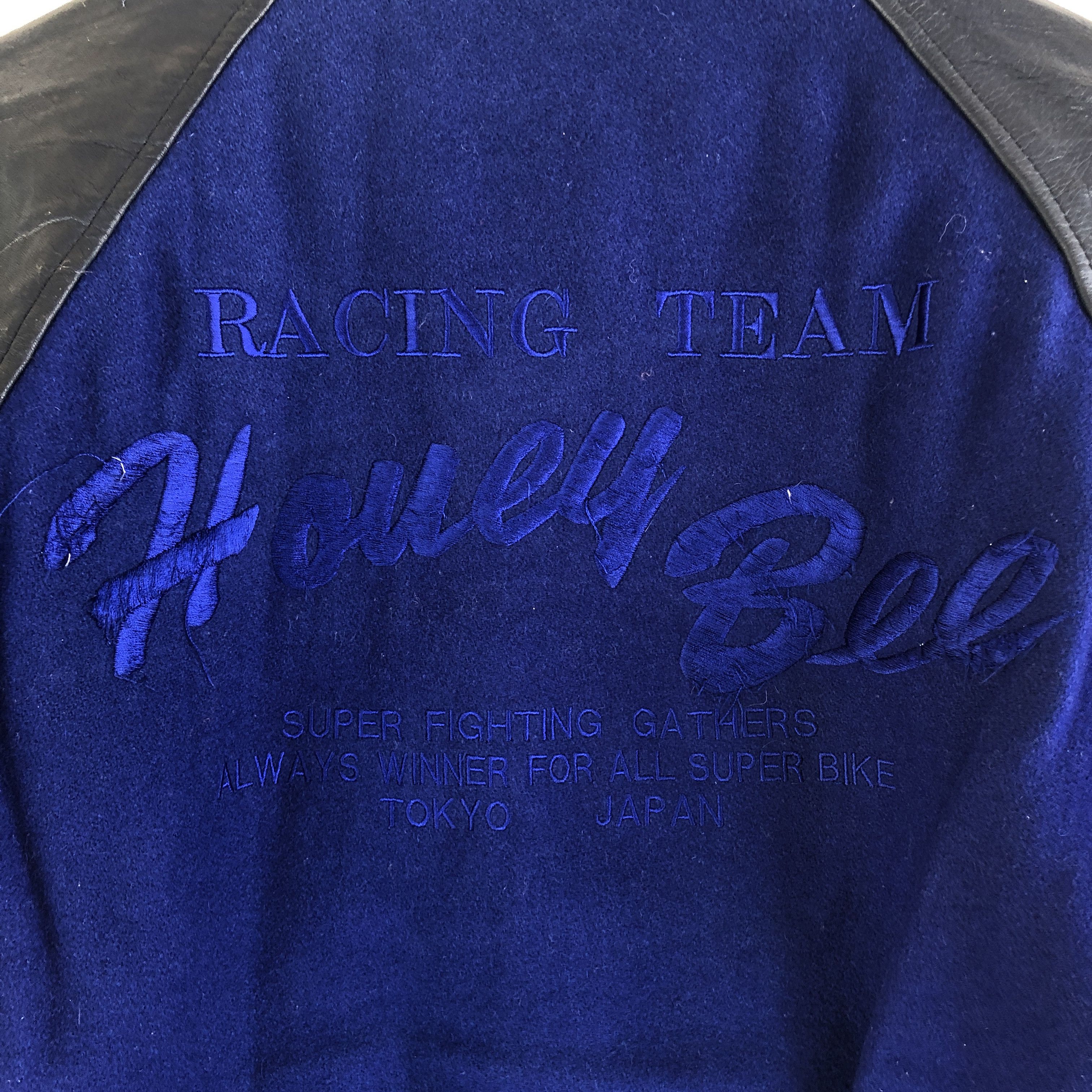 Vintage Honey Bee Racing Team Varsity Jacket Leather Wool Jacket Size US M / EU 48-50 / 2 - 9 Thumbnail