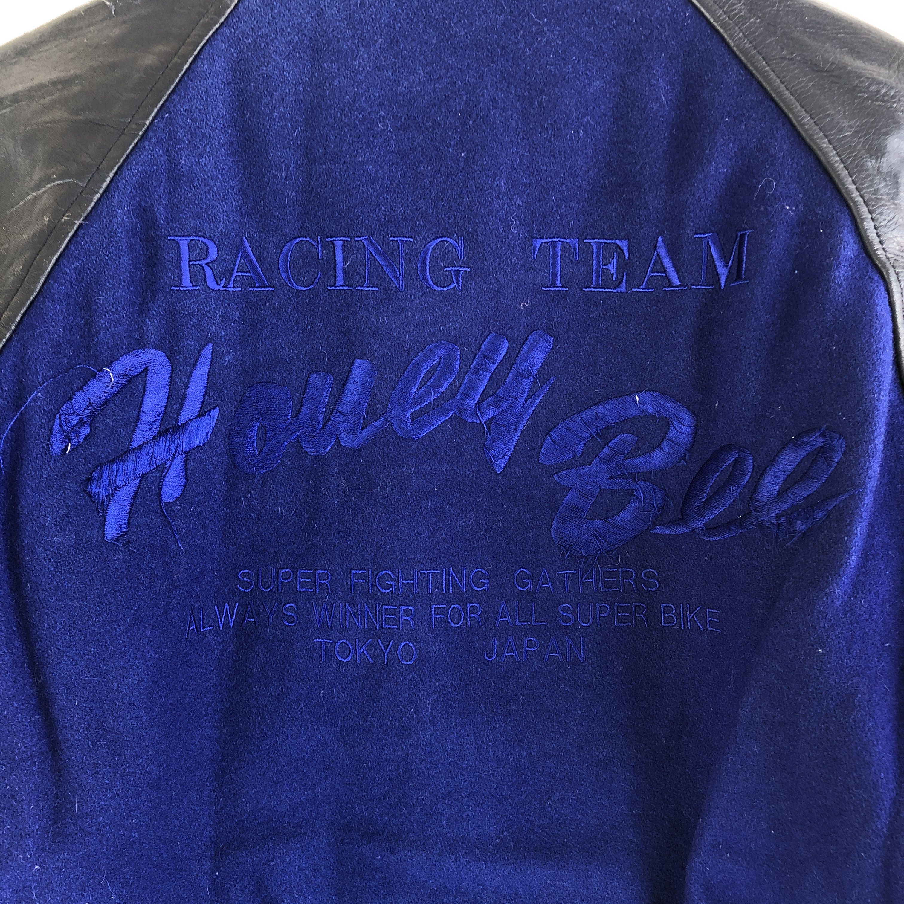 Vintage Honey Bee Racing Team Varsity Jacket Leather Wool Jacket Size US M / EU 48-50 / 2 - 10 Thumbnail