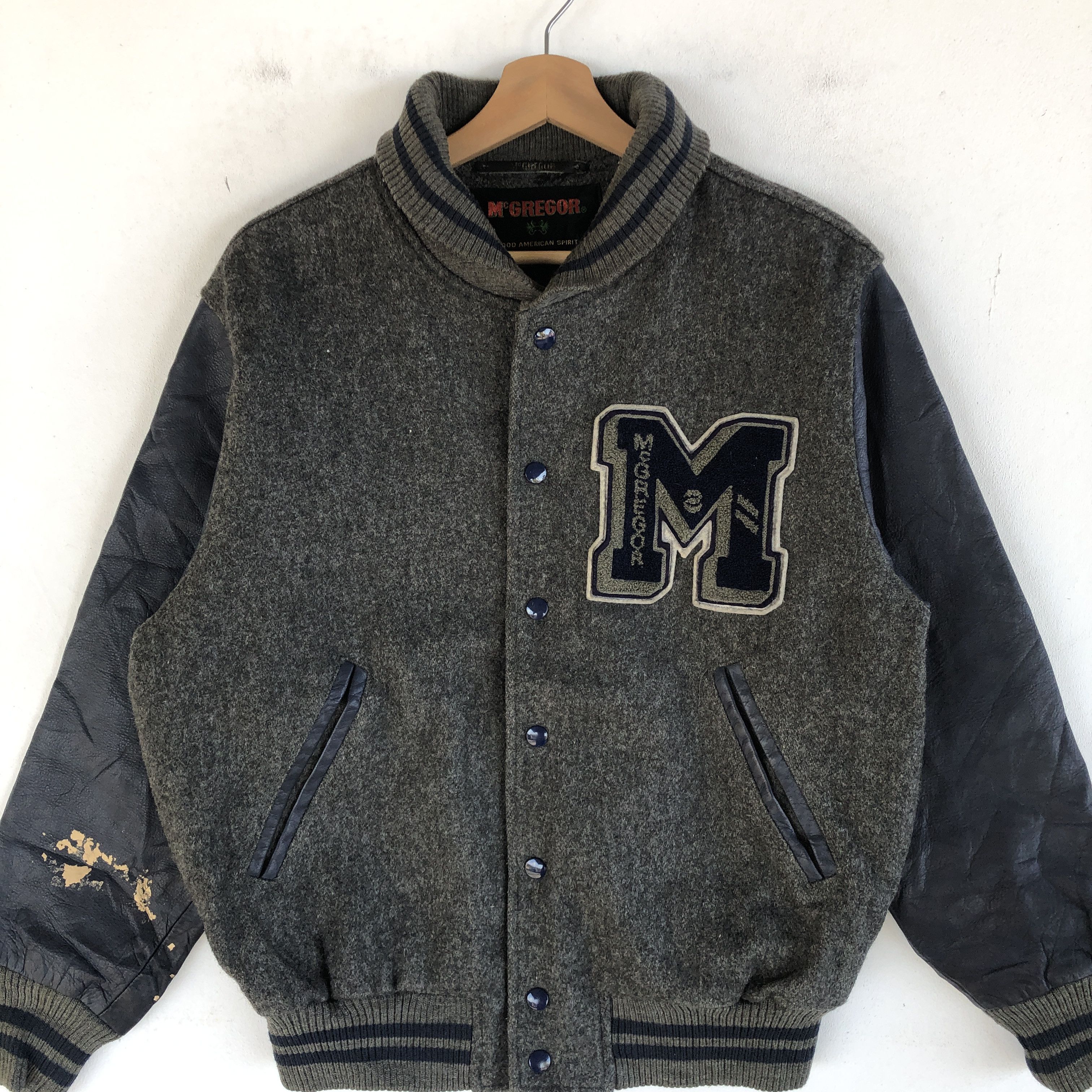 McGregor × Vintage Vintage 80s McGregor Varsity Leather Letterman Wool Jackets Size US L / EU 52-54 / 3 - 4 Thumbnail