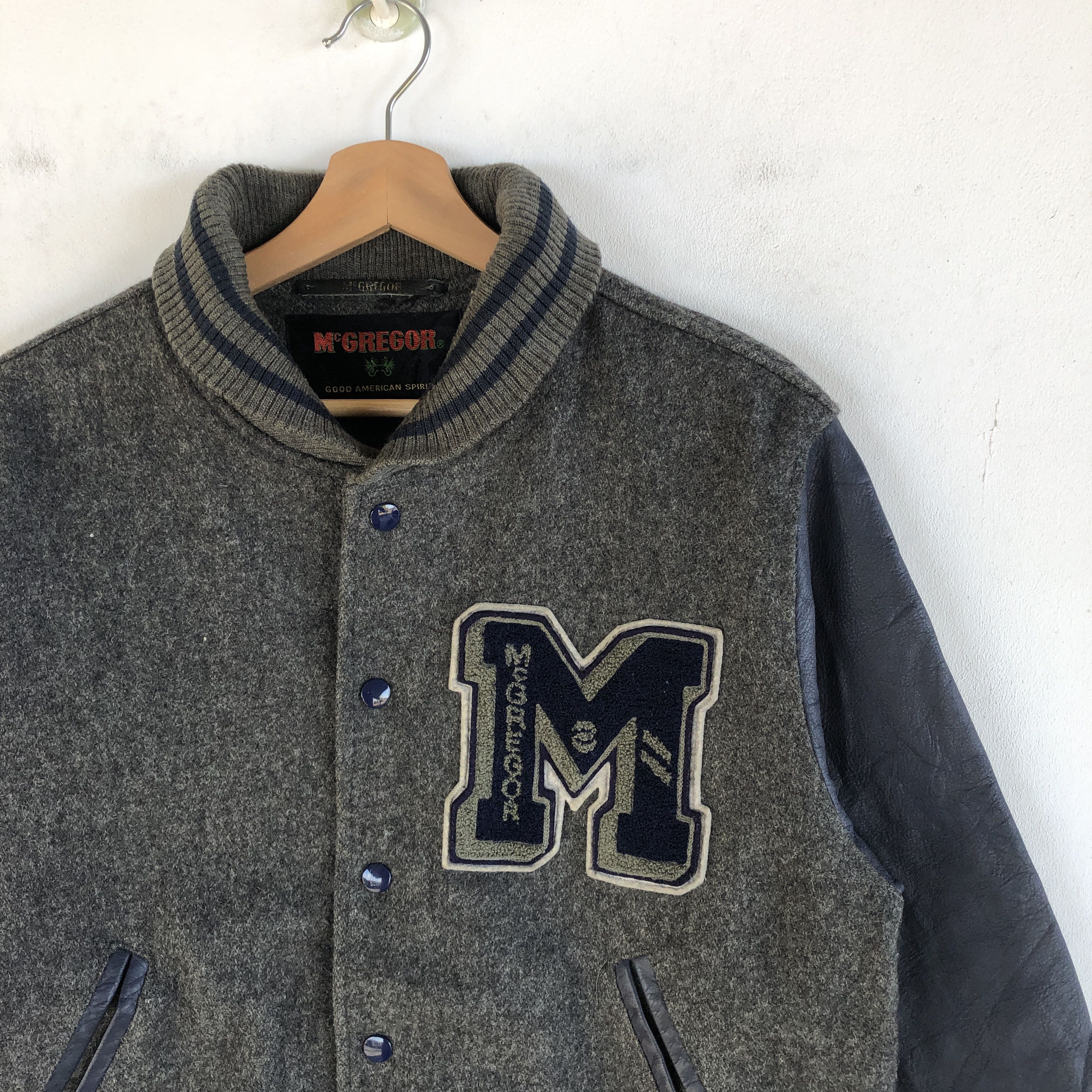 McGregor × Vintage Vintage 80s McGregor Varsity Leather Letterman Wool Jackets Size US L / EU 52-54 / 3 - 5 Thumbnail