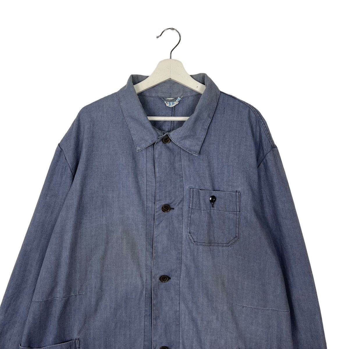 Vintage 🔥 VINTAGE FRENCH HARRINGBONE TWILL WORKER CHORE JACKET Size US L / EU 52-54 / 3 - 3 Thumbnail
