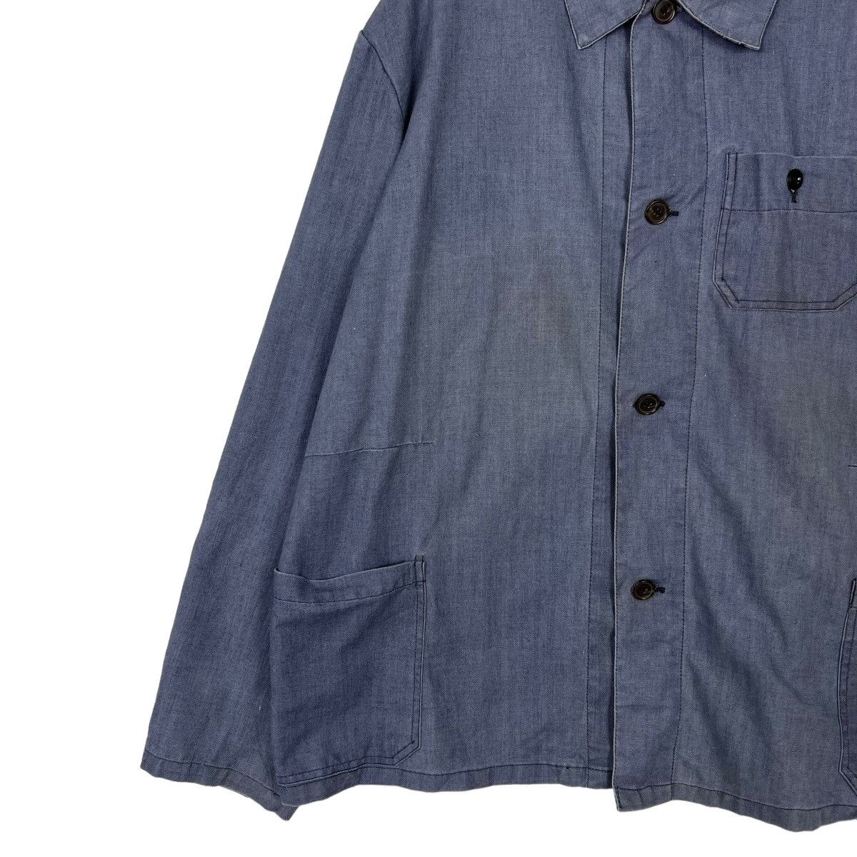 Vintage 🔥 VINTAGE FRENCH HARRINGBONE TWILL WORKER CHORE JACKET Size US L / EU 52-54 / 3 - 2 Thumbnail