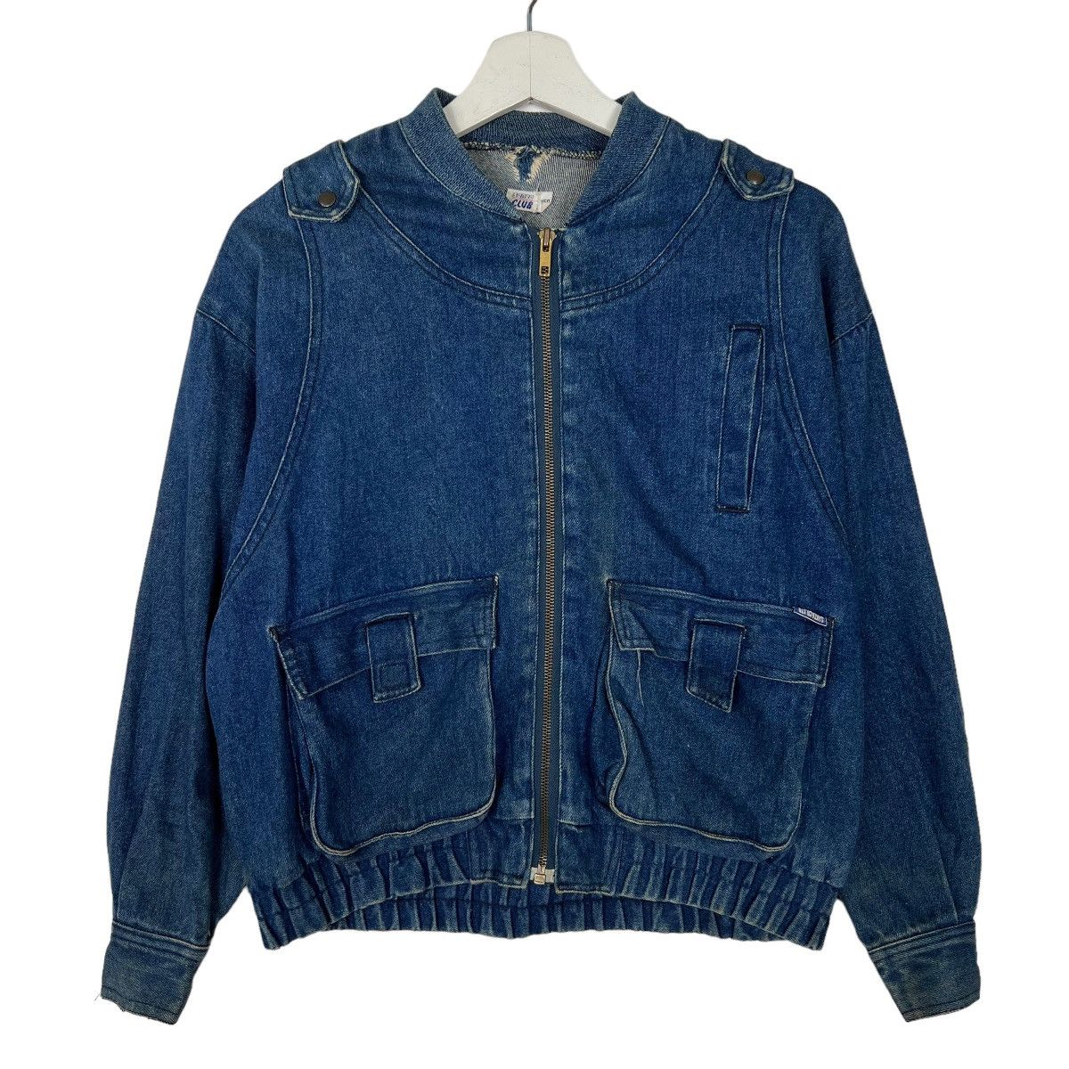 Japanese Brand 🔥 VINTAGE SANZA CLUB CARGO DENIM BOMBER JACKET Size US S / EU 44-46 / 1 - 2 Thumbnail