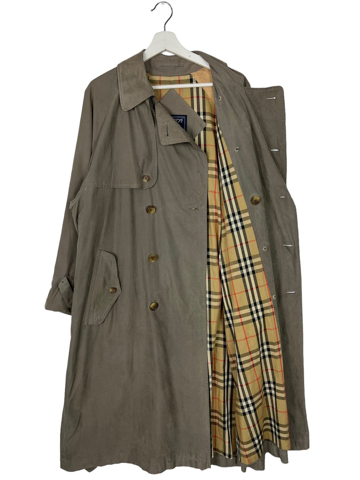 🔥 BURBERRYS LONDON NOVA CHECK TRENCH COAT MADE IN ENGLAND