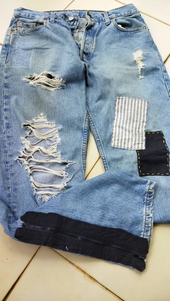 Other 🔥ITS HOT🔥LEVIS DISTRESSED CUSTOM SHASHIKO Size US 32 / EU 48 - 2 Thumbnail