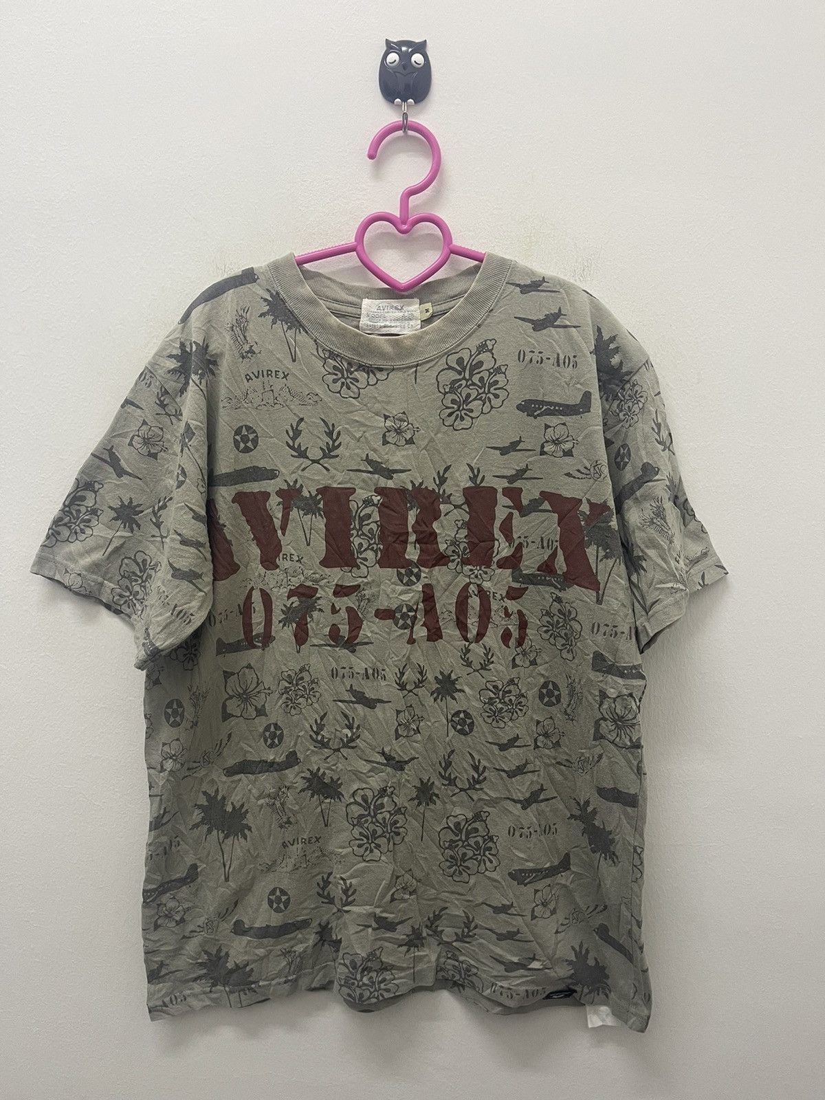 image of Avirex 075-A05 Spell Out Full All Over in Brown, Men's (Size Medium)