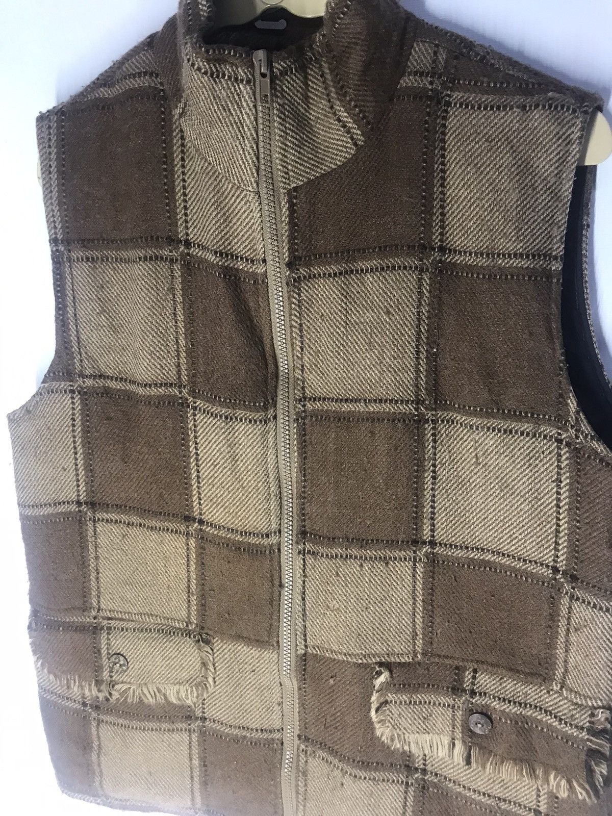 Other Unbrand sleeveless zipper plaid wool jacket Size US M / EU 48-50 / 2 - 3 Thumbnail