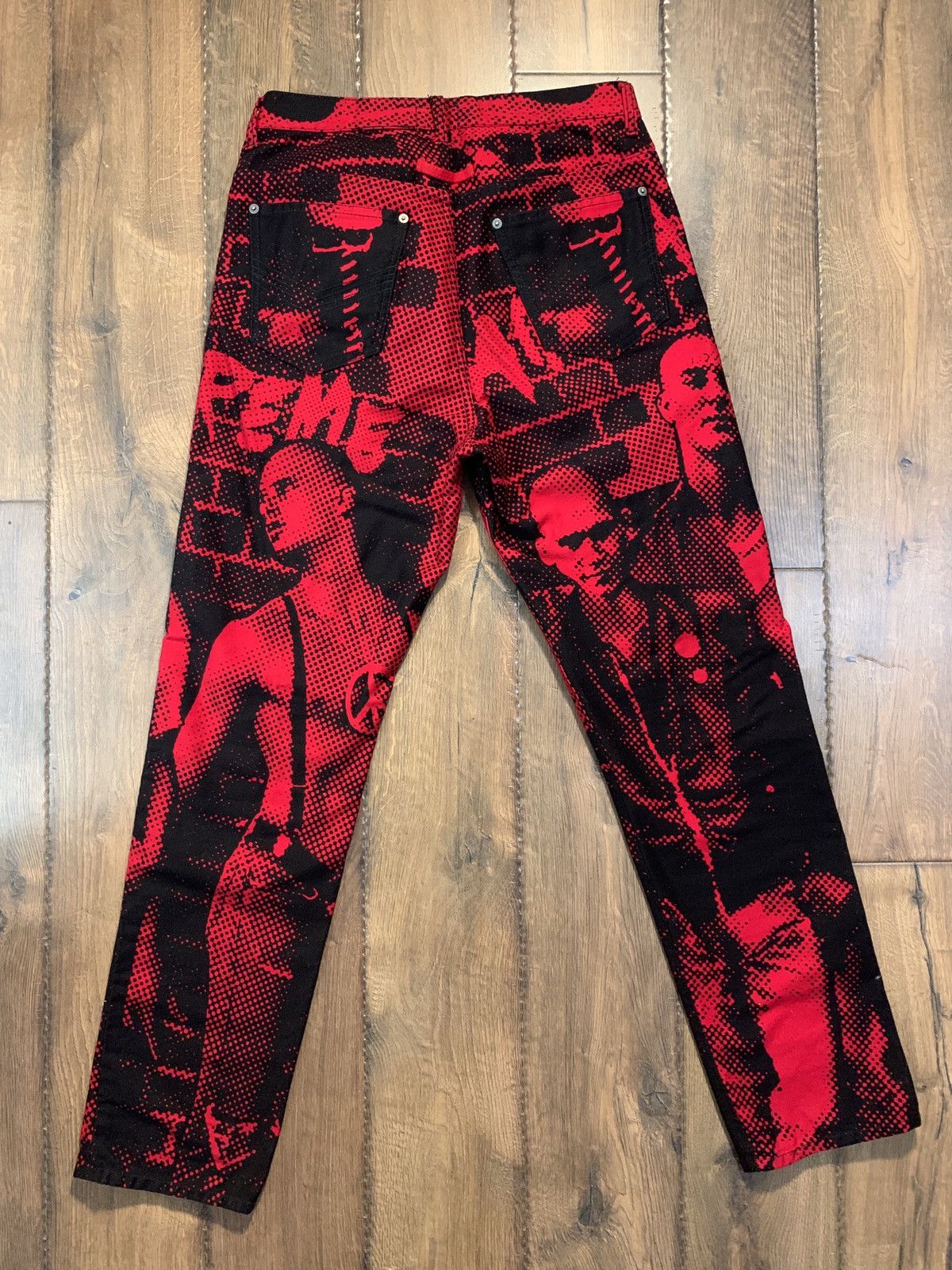 Jean Paul Gaultier × Supreme Supreme Jean Paul Gaultier Fuck Racism Jeans Red 32 Size US 32 / EU 48 - 6 Thumbnail