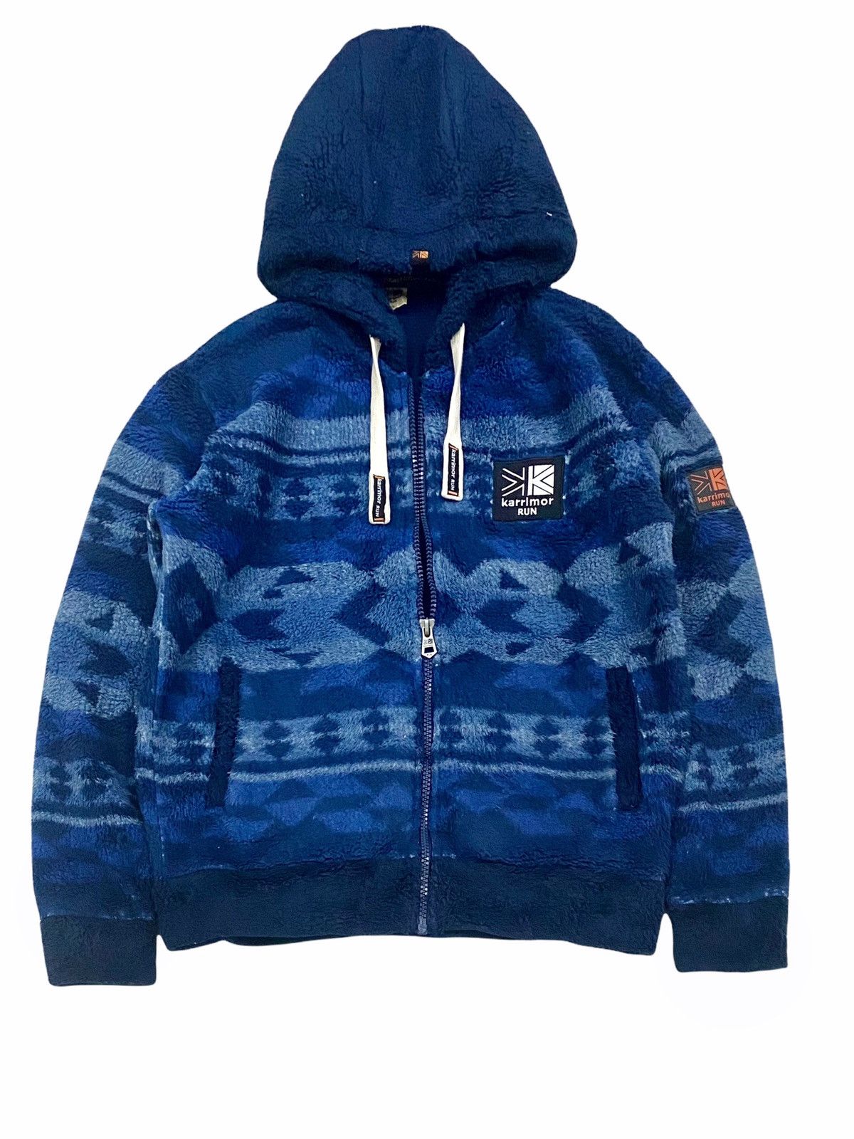 image of Outdoor Life x Outdoor Style Go Out Karrimor Run Printed Fleece Hoodie in Navy, Men's (Size Medium)