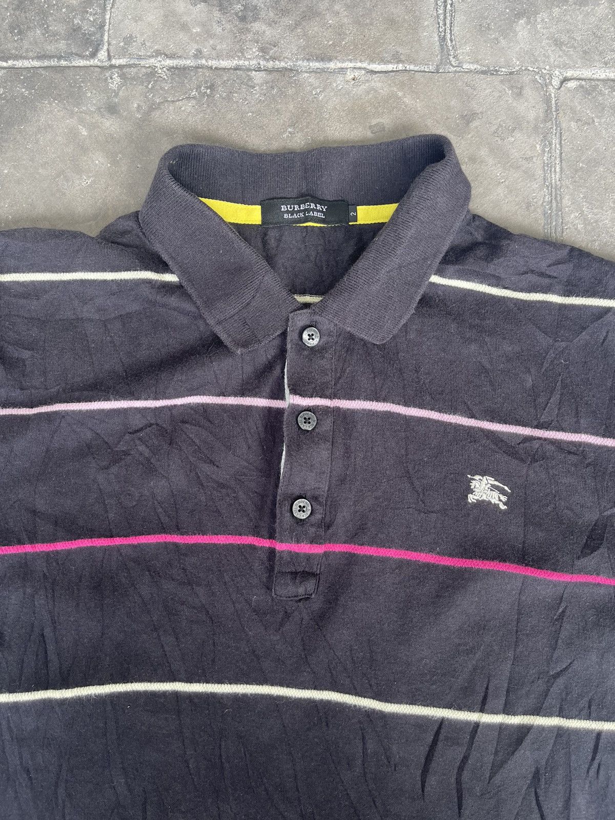 Burberry JAPAN MADE Burberry Black Label Striped Polo Size US S / EU 44-46 / 1 - 2 Thumbnail