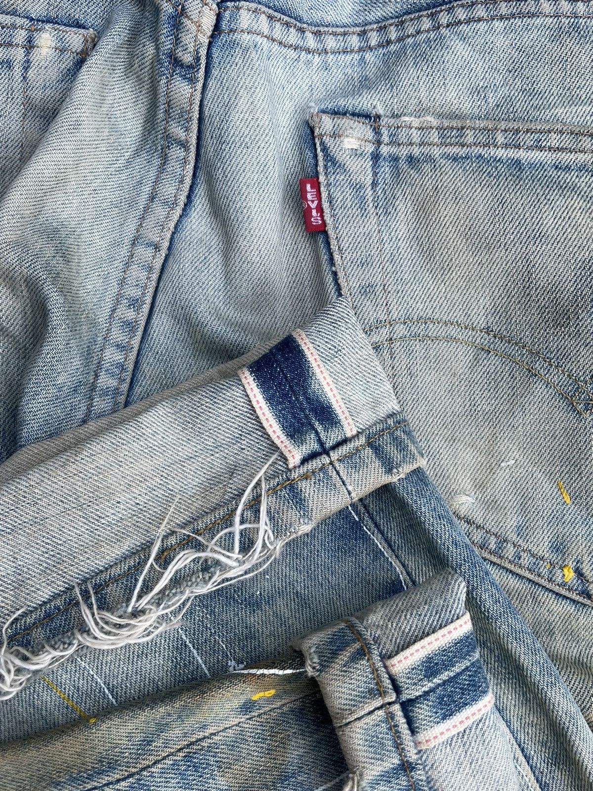 Levi's 🔥STEALS🔥Vintage 1995 Levis 551Z E Distresed & Painted Size US 34 / EU 50 - 17 Thumbnail