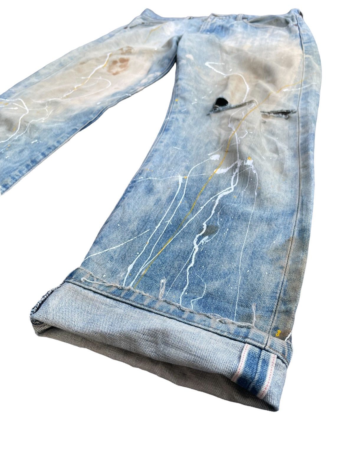Levi's 🔥STEALS🔥Vintage 1995 Levis 551Z E Distresed & Painted Size US 34 / EU 50 - 4 Thumbnail