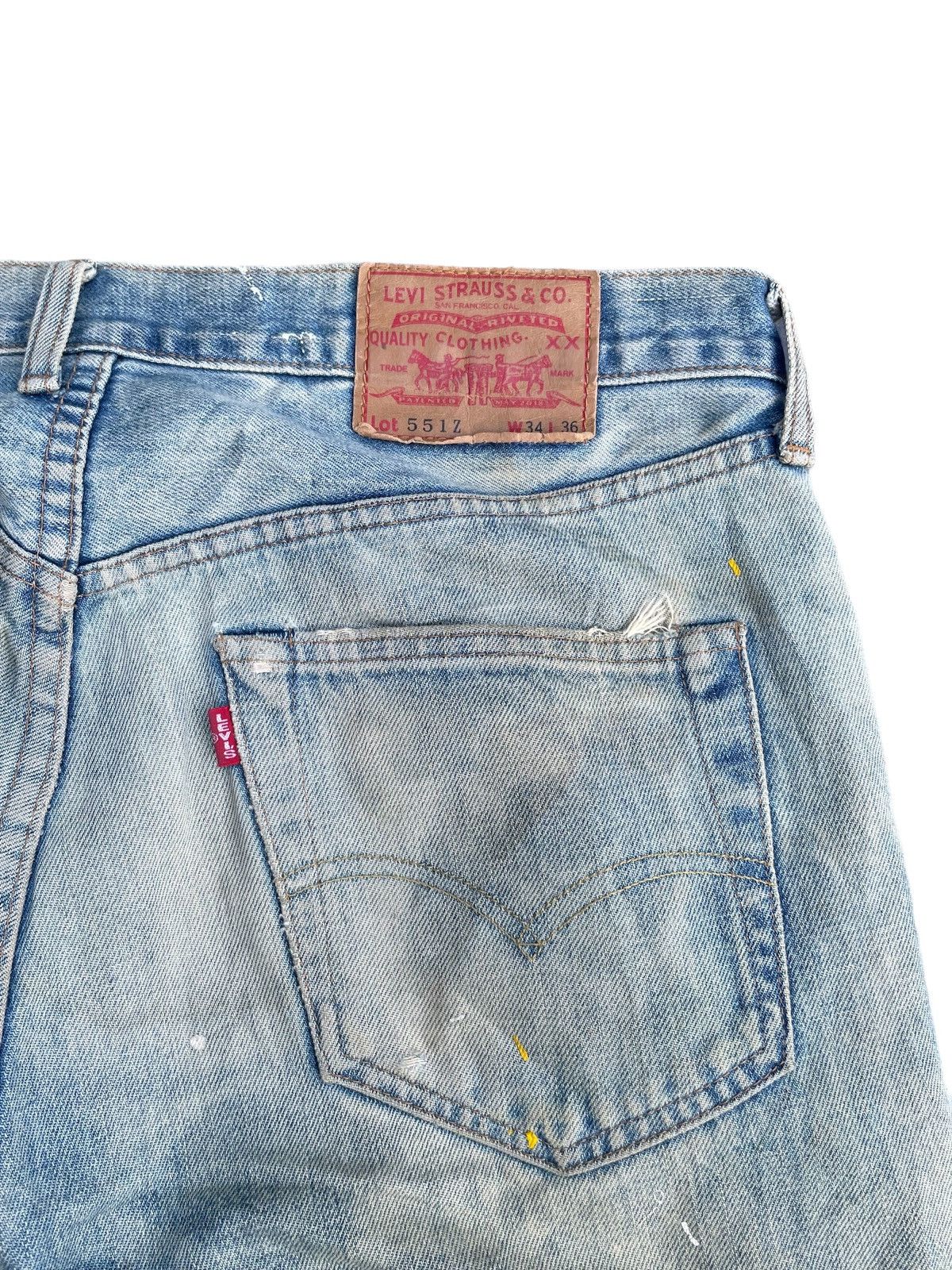 Levi's 🔥STEALS🔥Vintage 1995 Levis 551Z E Distresed & Painted Size US 34 / EU 50 - 15 Thumbnail