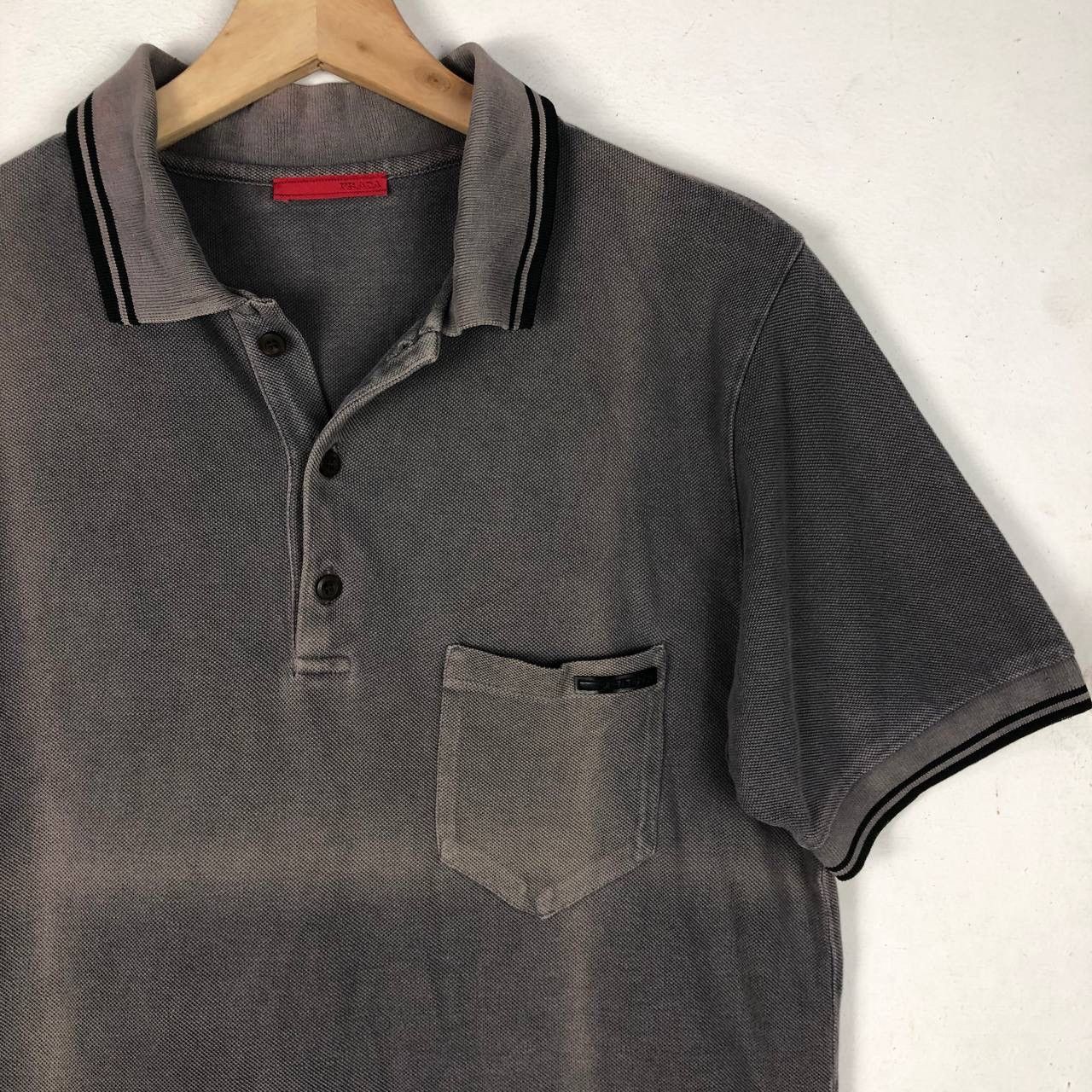 Prada VINTAGE PRADA DISTRESSED FADED POLOS SHIRT Size US S / EU 44-46 / 1 - 3 Thumbnail