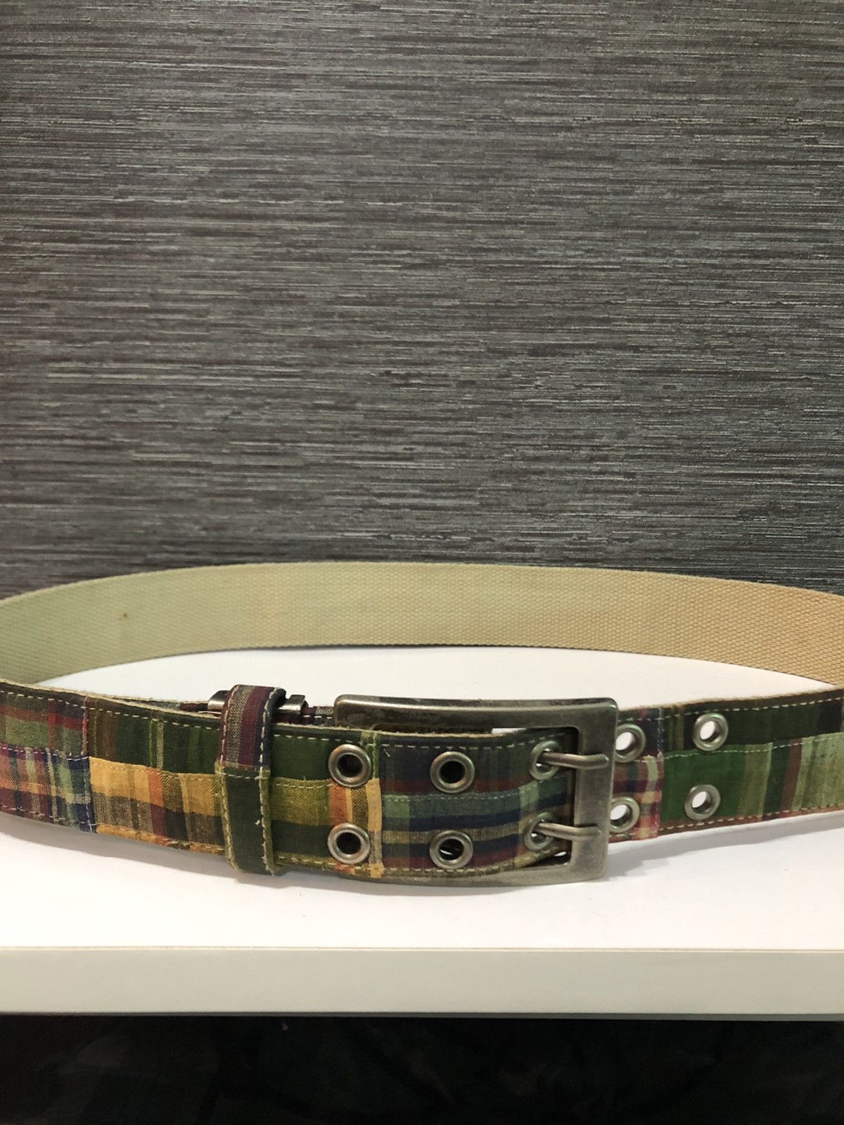 Japanese Brand Patchwork Design Belts Size 32 - 2 Thumbnail