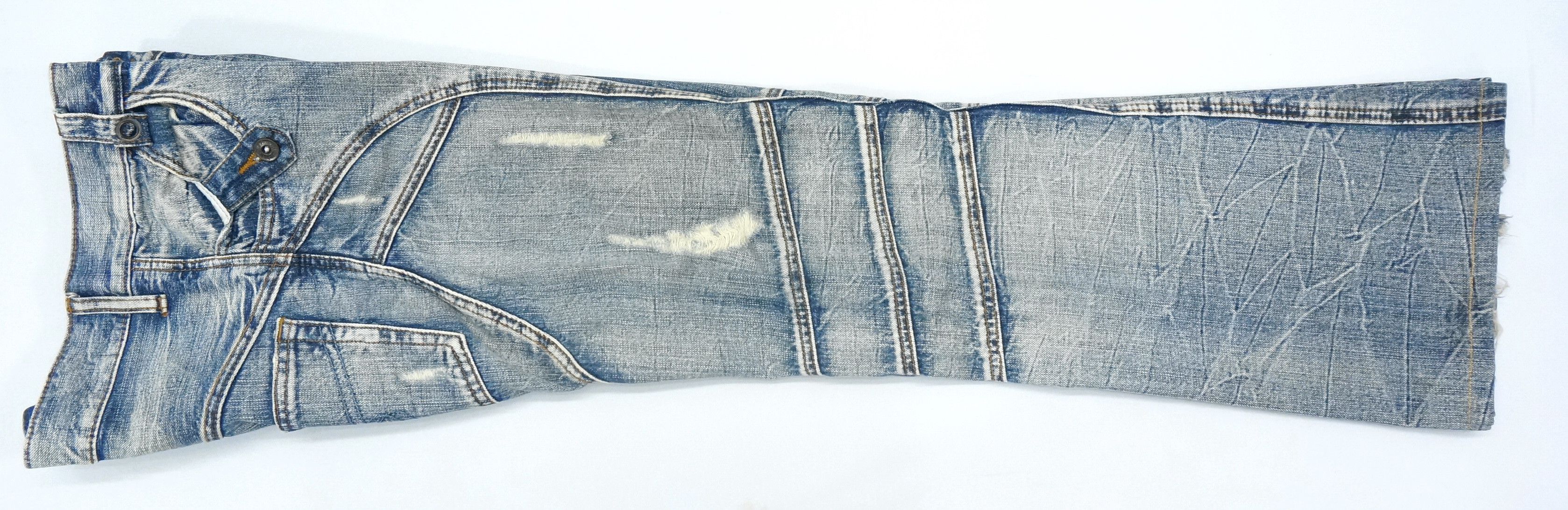 Japanese Brand FLARE🔥 Vintage Distressed Patchwork Jeans Size US 29 - 12 Thumbnail