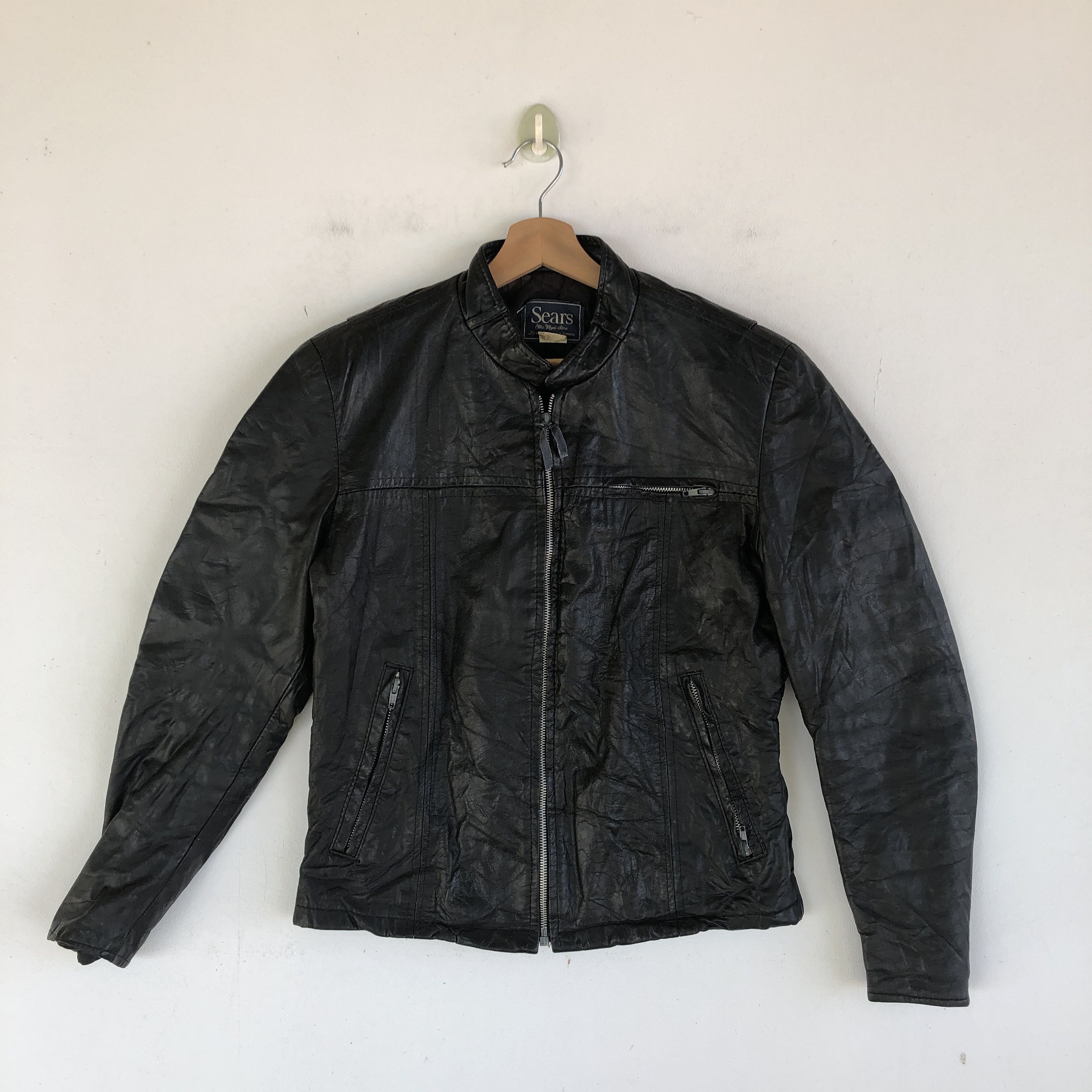 Vintage Vintage Sears Motorcycle Cropped Leather Jacket Size XXS / US 00 / IT 34 - 1 Preview