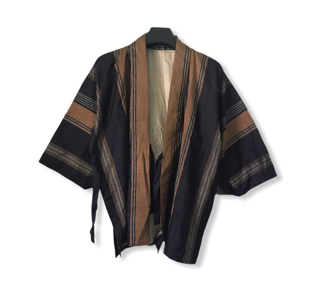 Japanese Brand Japanese Traditional Haori Hanten Stripe Kimono Jacket Size US XL / EU 56 / 4 - 1 Thumbnail
