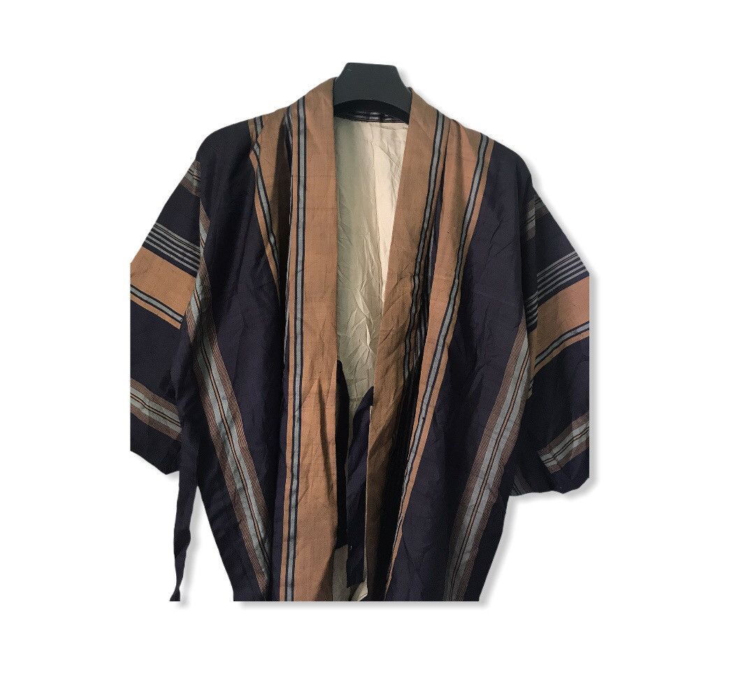 Japanese Brand Japanese Traditional Haori Hanten Stripe Kimono Jacket Size US XL / EU 56 / 4 - 2 Thumbnail