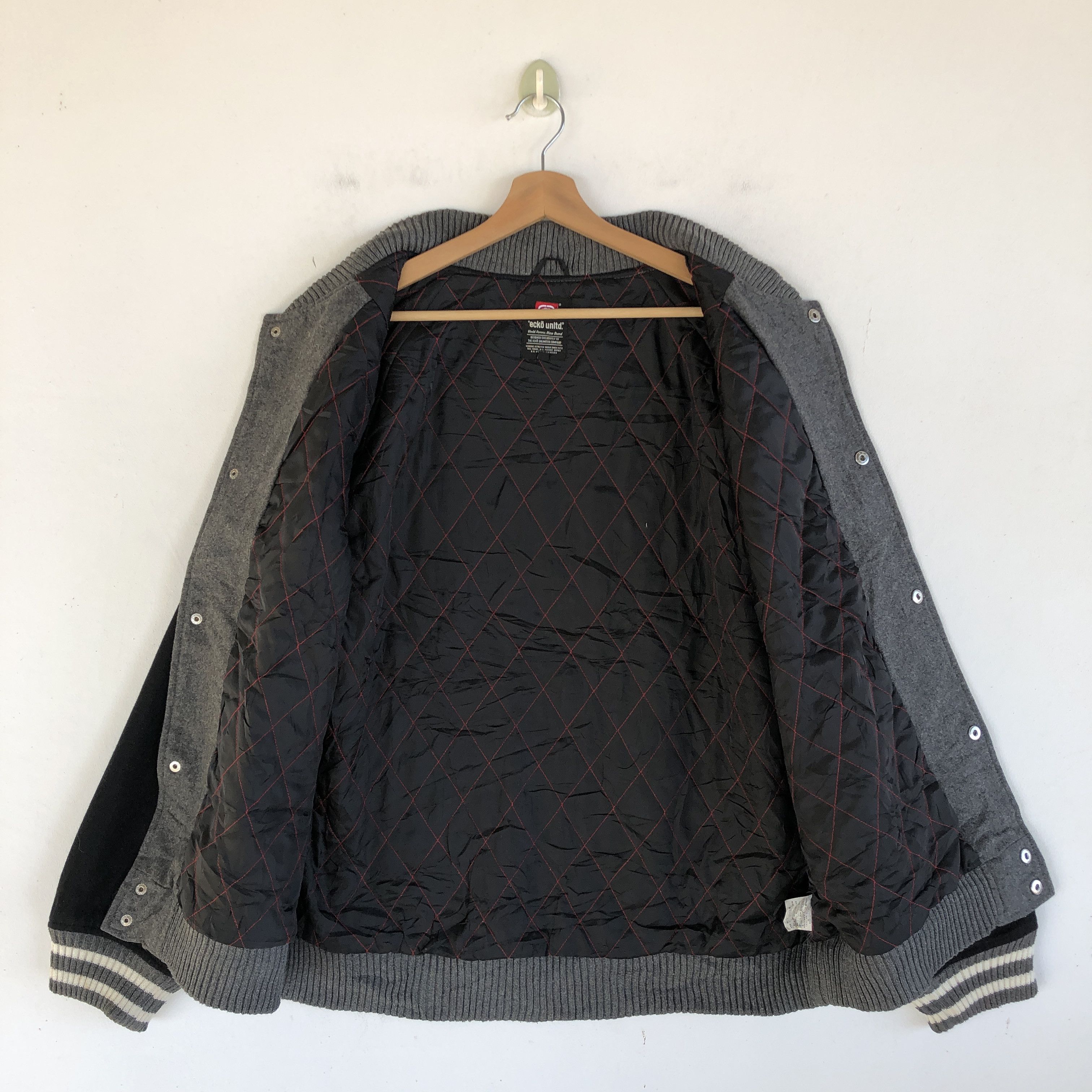 Ecko Unltd. × Vintage Vintage 90s Ecko Letterman Varsity Wool Jacket Size US L / EU 52-54 / 3 - 11 Thumbnail