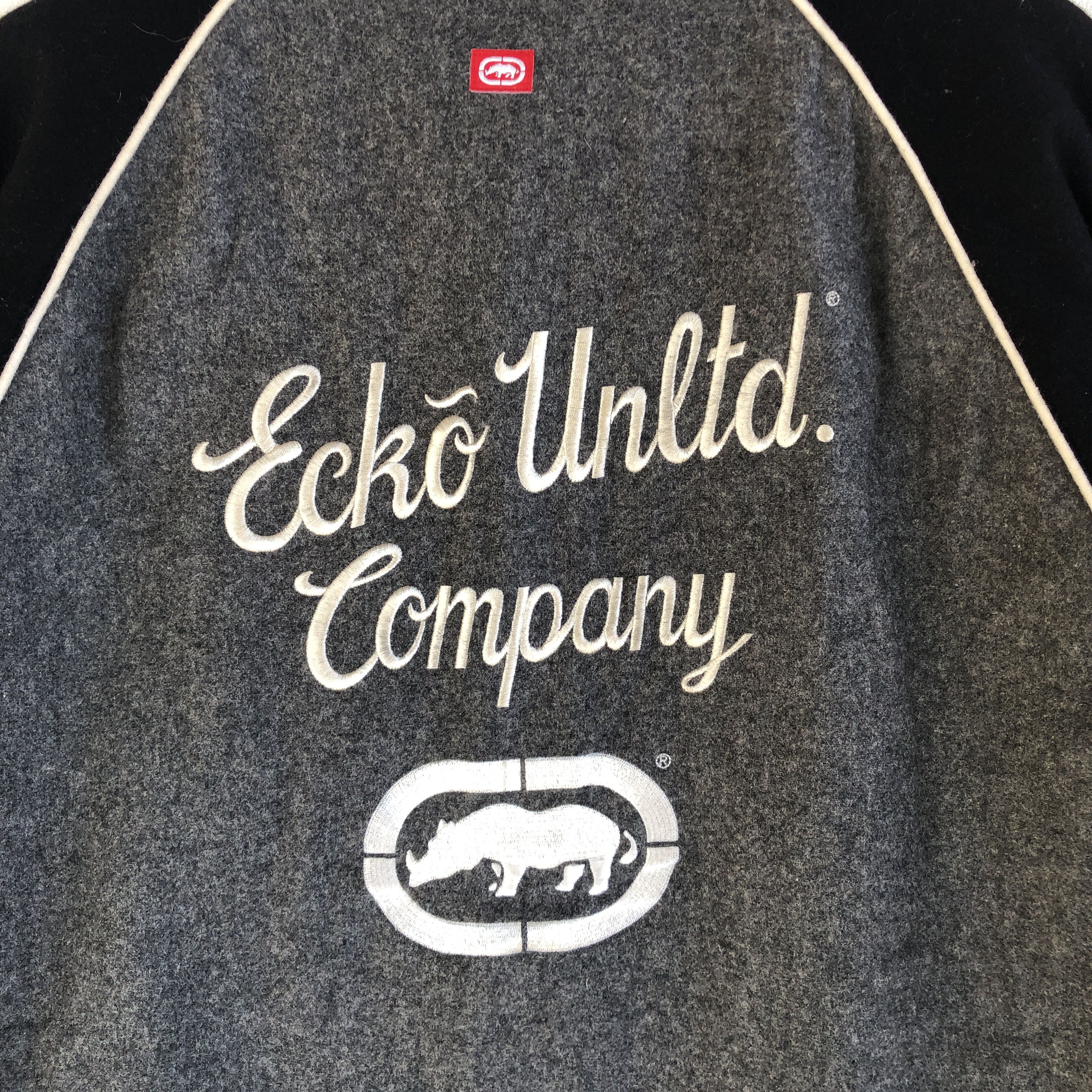 Ecko Unltd. × Vintage Vintage 90s Ecko Letterman Varsity Wool Jacket Size US L / EU 52-54 / 3 - 10 Thumbnail