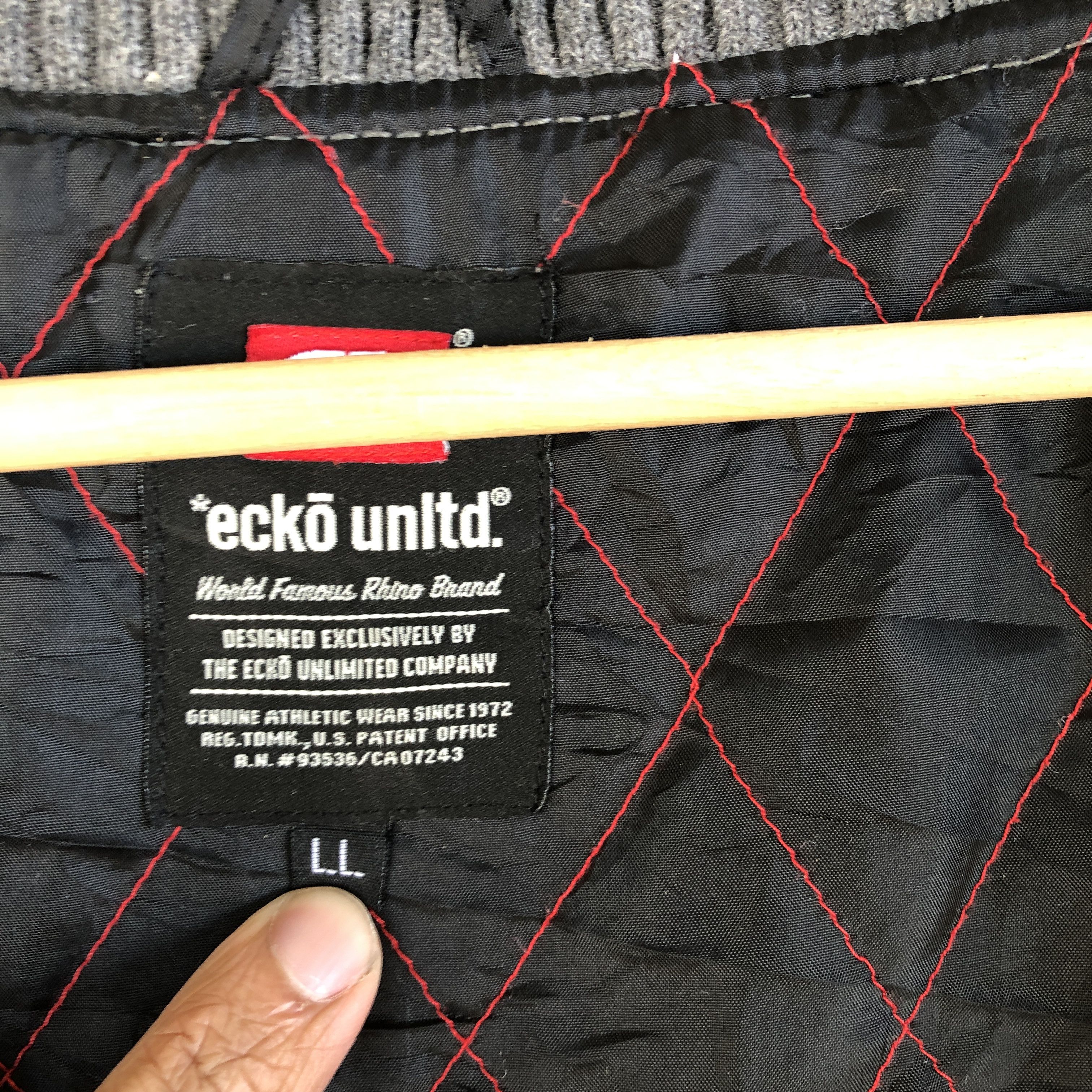 Ecko Unltd. × Vintage Vintage 90s Ecko Letterman Varsity Wool Jacket Size US L / EU 52-54 / 3 - 15 Thumbnail
