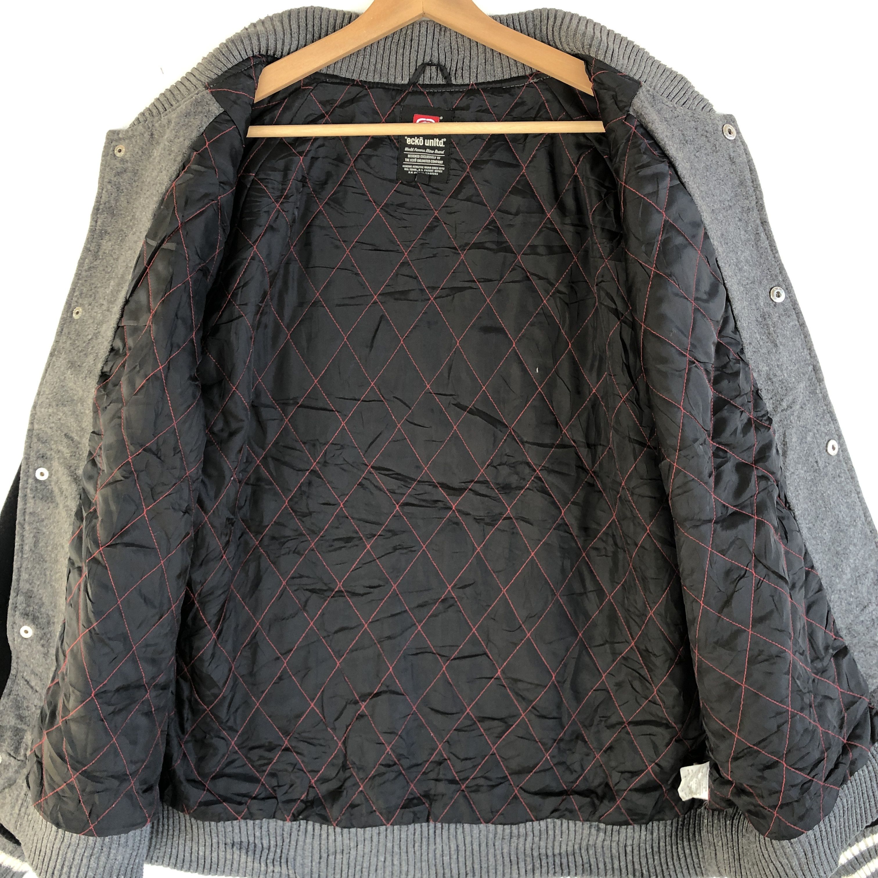 Ecko Unltd. × Vintage Vintage 90s Ecko Letterman Varsity Wool Jacket Size US L / EU 52-54 / 3 - 13 Thumbnail