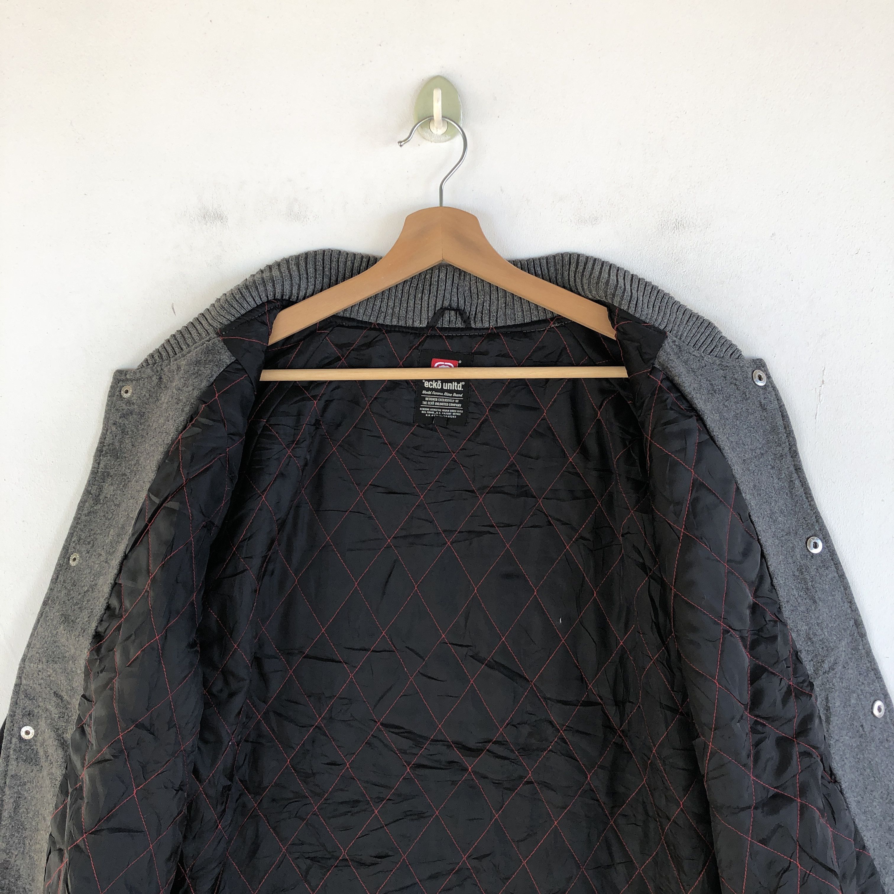 Ecko Unltd. × Vintage Vintage 90s Ecko Letterman Varsity Wool Jacket Size US L / EU 52-54 / 3 - 12 Thumbnail