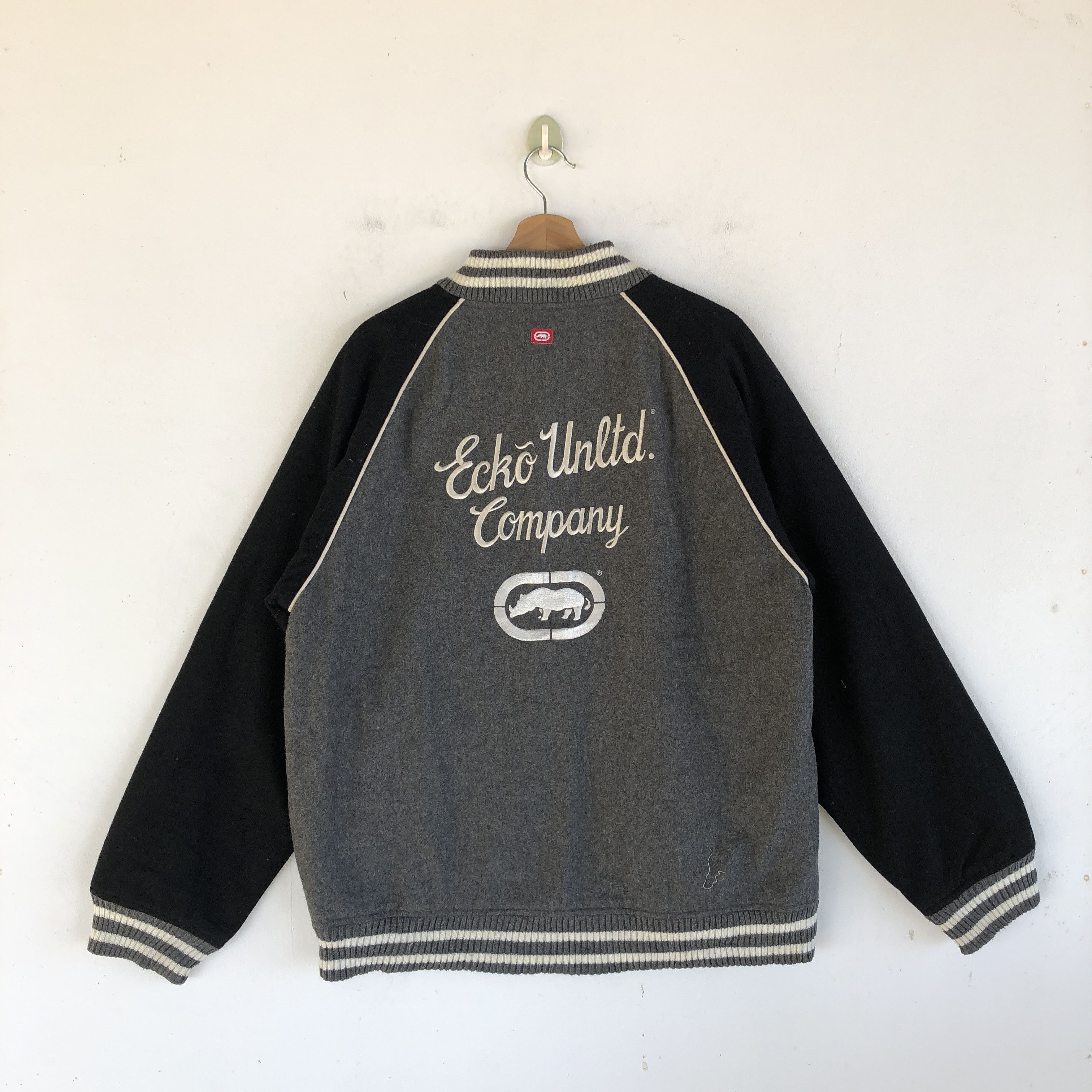 Ecko Unltd. × Vintage Vintage 90s Ecko Letterman Varsity Wool Jacket Size US L / EU 52-54 / 3 - 2 Thumbnail