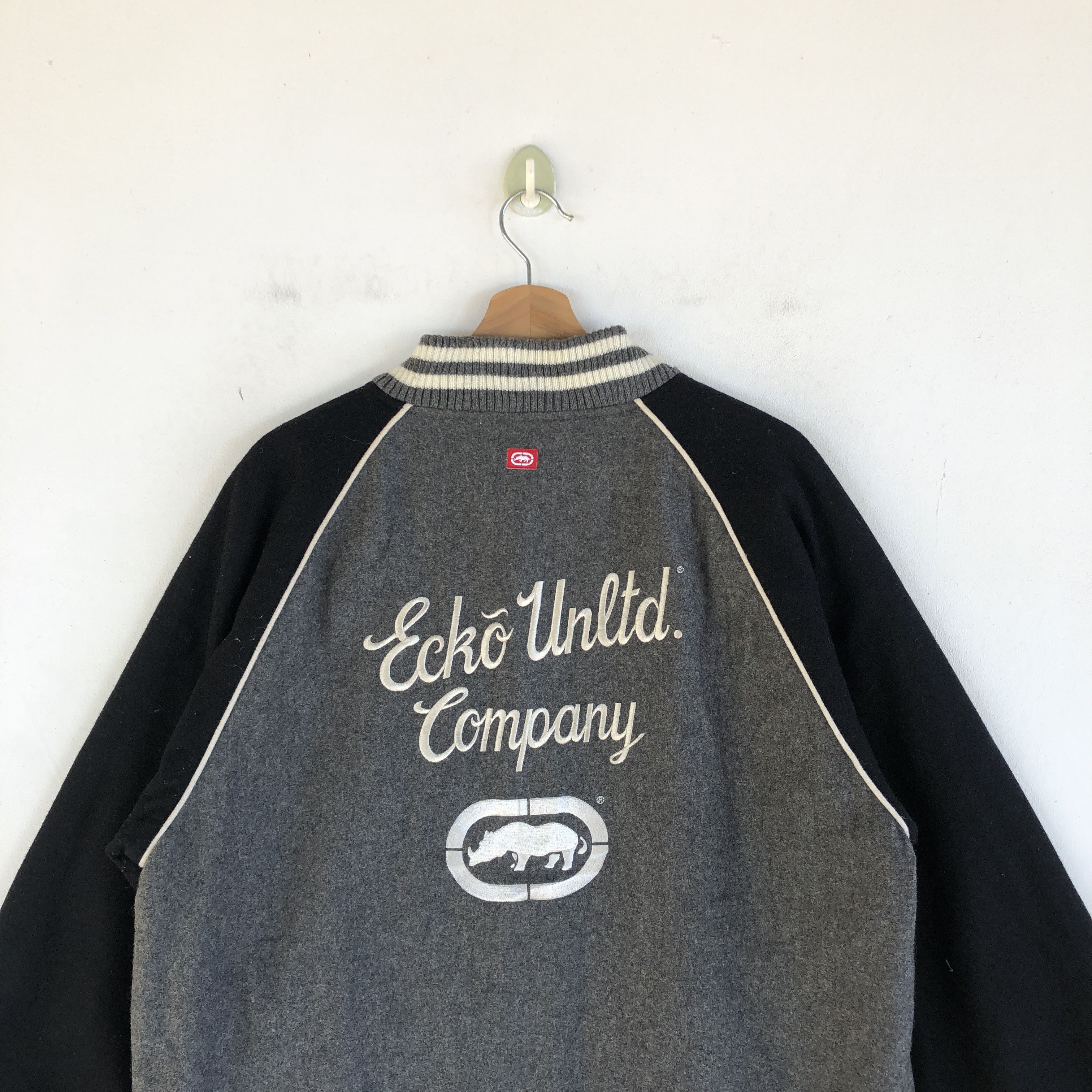 Ecko Unltd. × Vintage Vintage 90s Ecko Letterman Varsity Wool Jacket Size US L / EU 52-54 / 3 - 8 Thumbnail