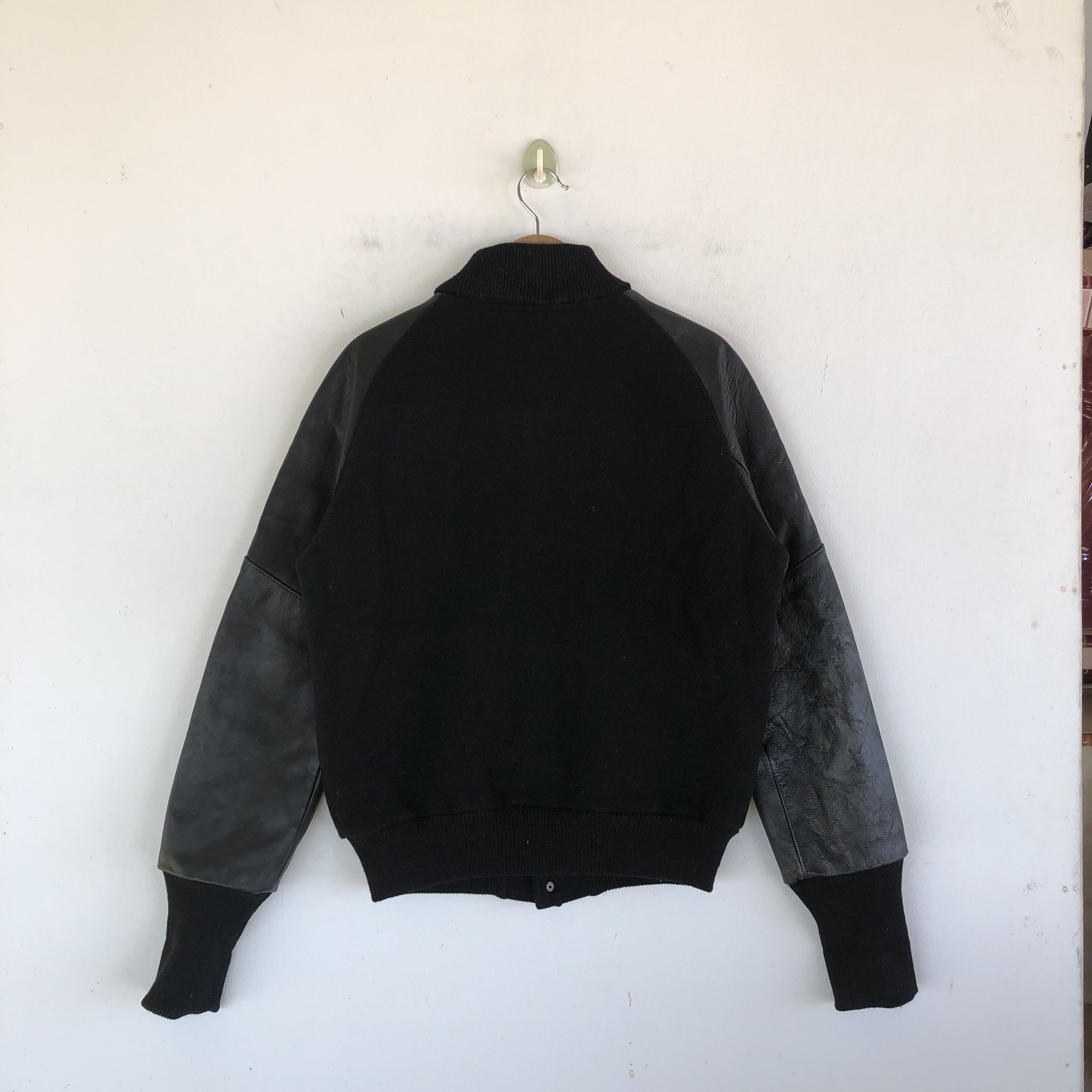 Japanese Brand × Vintage Vintage 90s TMT Leather Letterman Varsity Wool Jackets Size US M / EU 48-50 / 2 - 2 Thumbnail