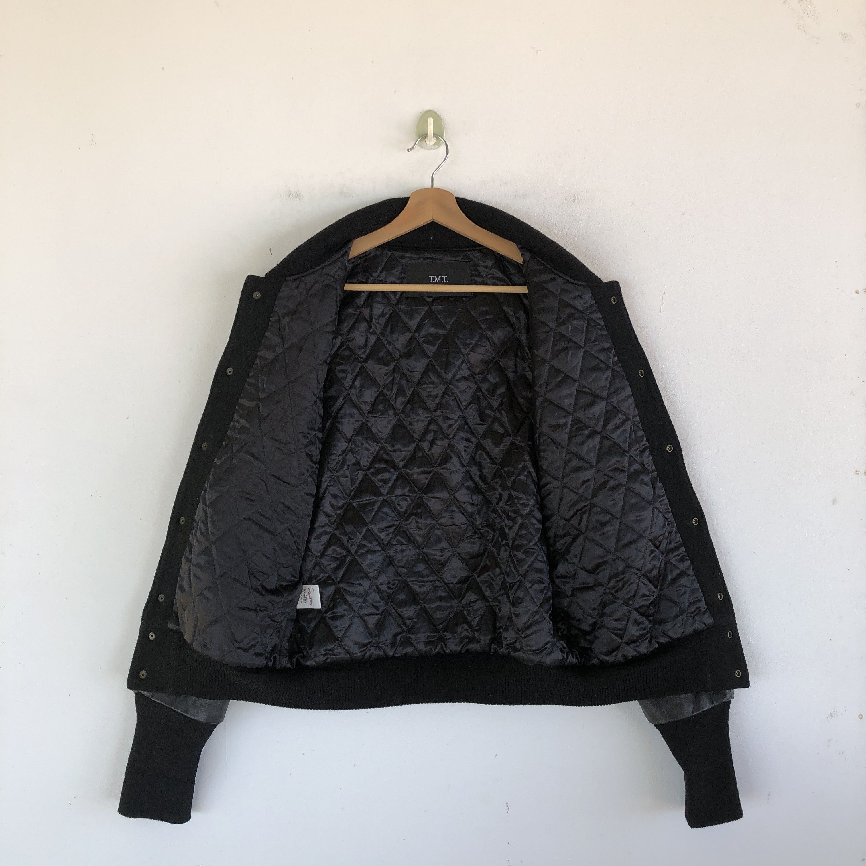 Japanese Brand × Vintage Vintage 90s TMT Leather Letterman Varsity Wool Jackets Size US M / EU 48-50 / 2 - 8 Thumbnail