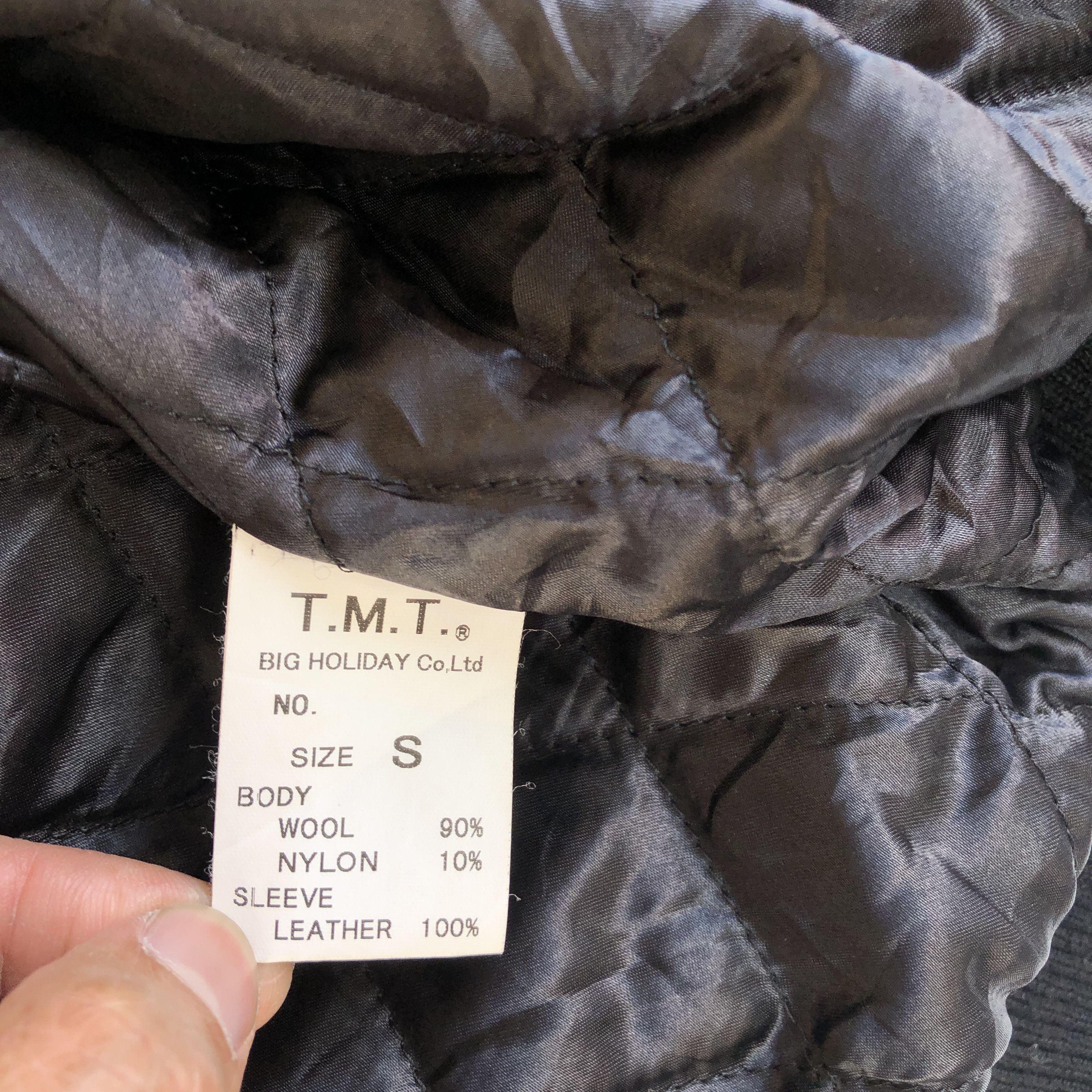 Japanese Brand × Vintage Vintage 90s TMT Leather Letterman Varsity Wool Jackets Size US M / EU 48-50 / 2 - 11 Thumbnail