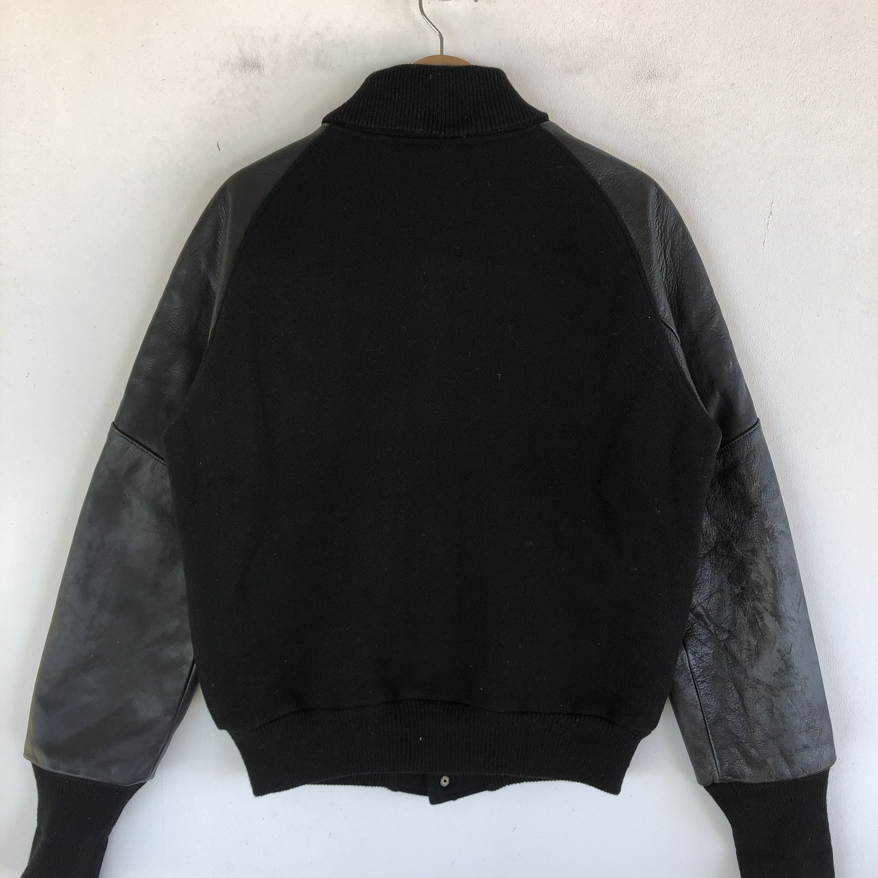 Japanese Brand × Vintage Vintage 90s TMT Leather Letterman Varsity Wool Jackets Size US M / EU 48-50 / 2 - 7 Thumbnail