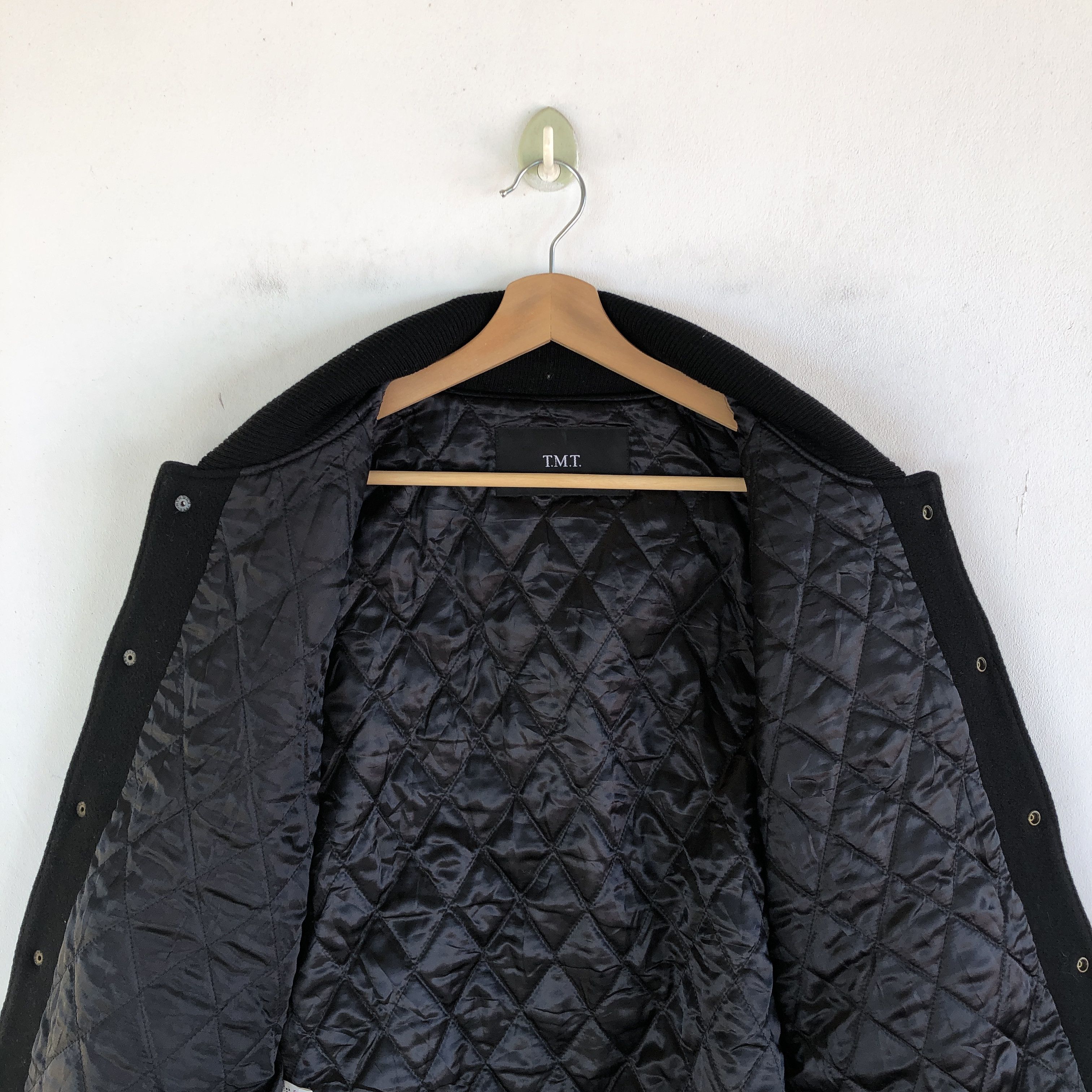 Japanese Brand × Vintage Vintage 90s TMT Leather Letterman Varsity Wool Jackets Size US M / EU 48-50 / 2 - 9 Thumbnail